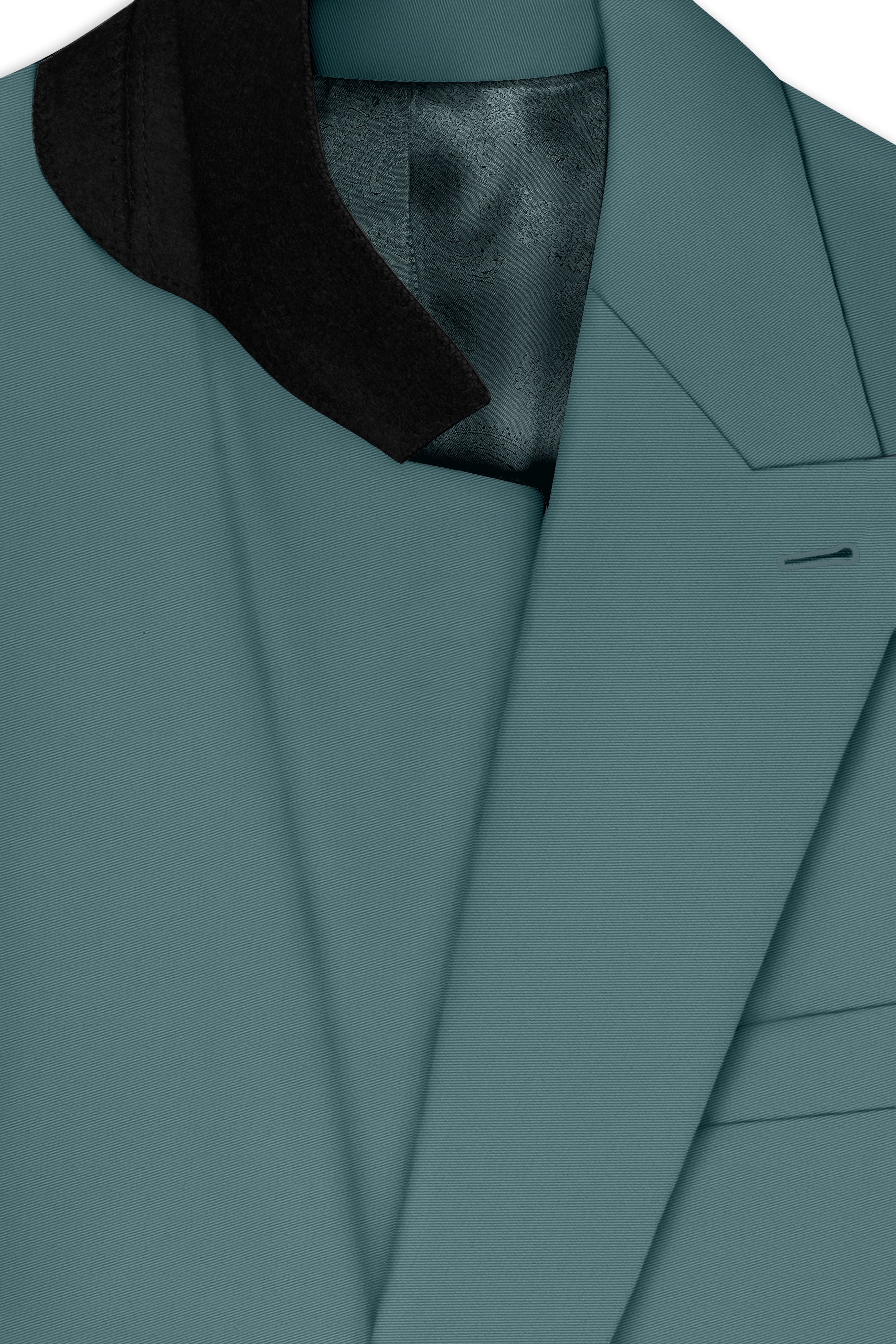 Emerald-Beetle Green Slight Stretch Subtle Sheen Poly-Viscose Double Breasted Blazer