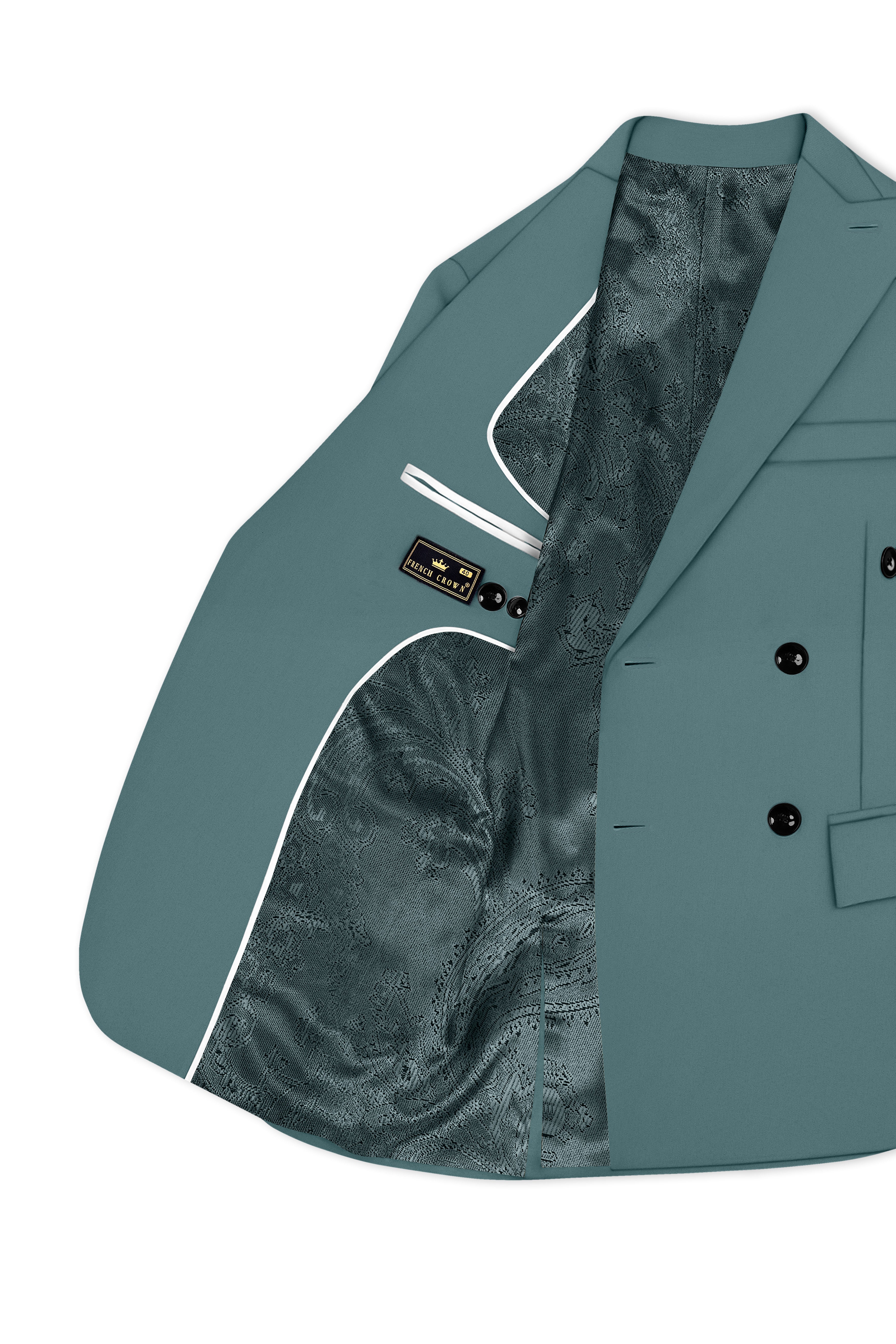 Emerald-Beetle Green Slight Stretch Subtle Sheen Poly-Viscose Double Breasted Blazer