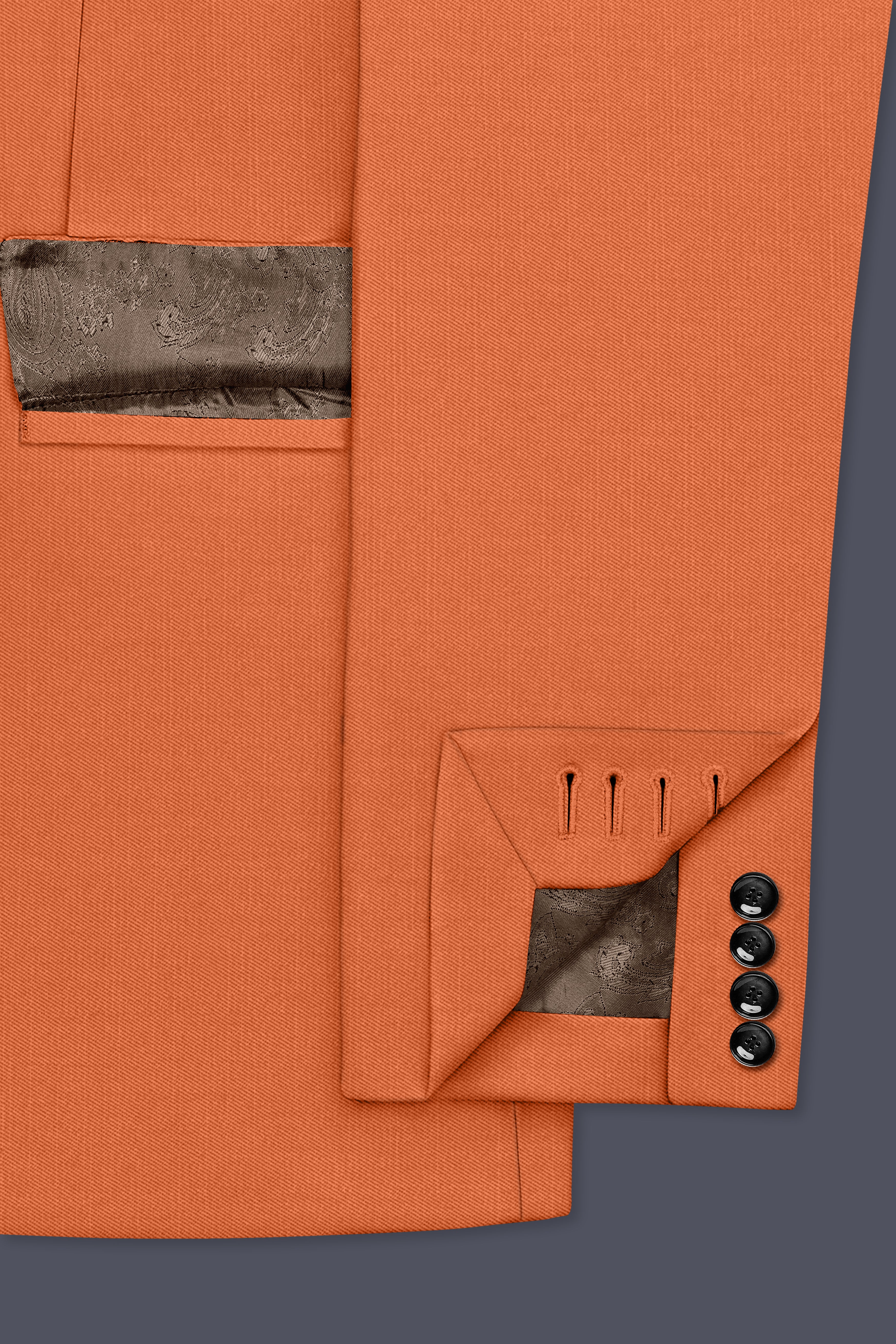Prestige-Tuscany Orange Wool Rich Slight Stretch Single Breasted Blazer