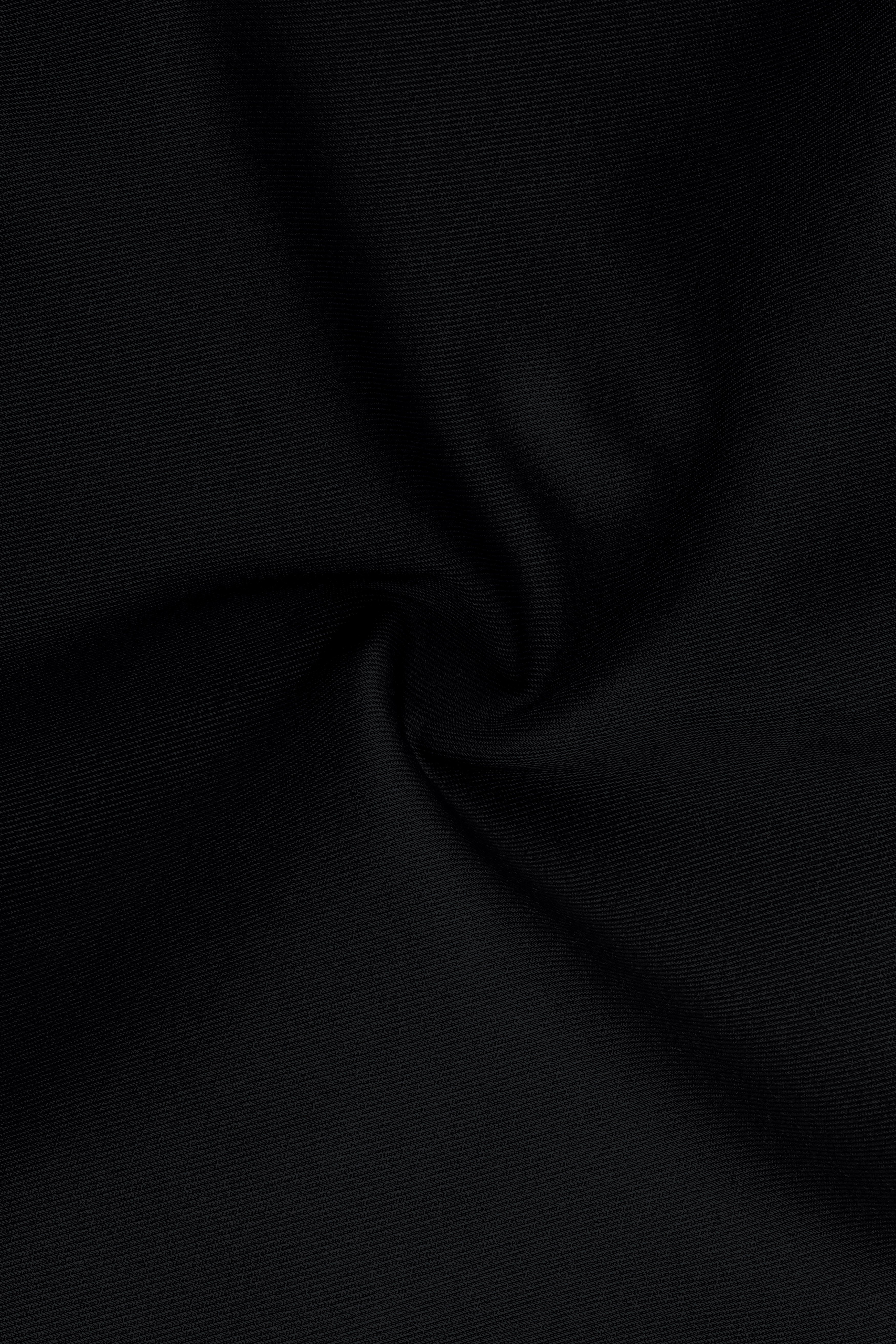 Obsidar-Jade Black Slight Stretch Subtle Sheen Poly-Viscose Single Breasted Blazer