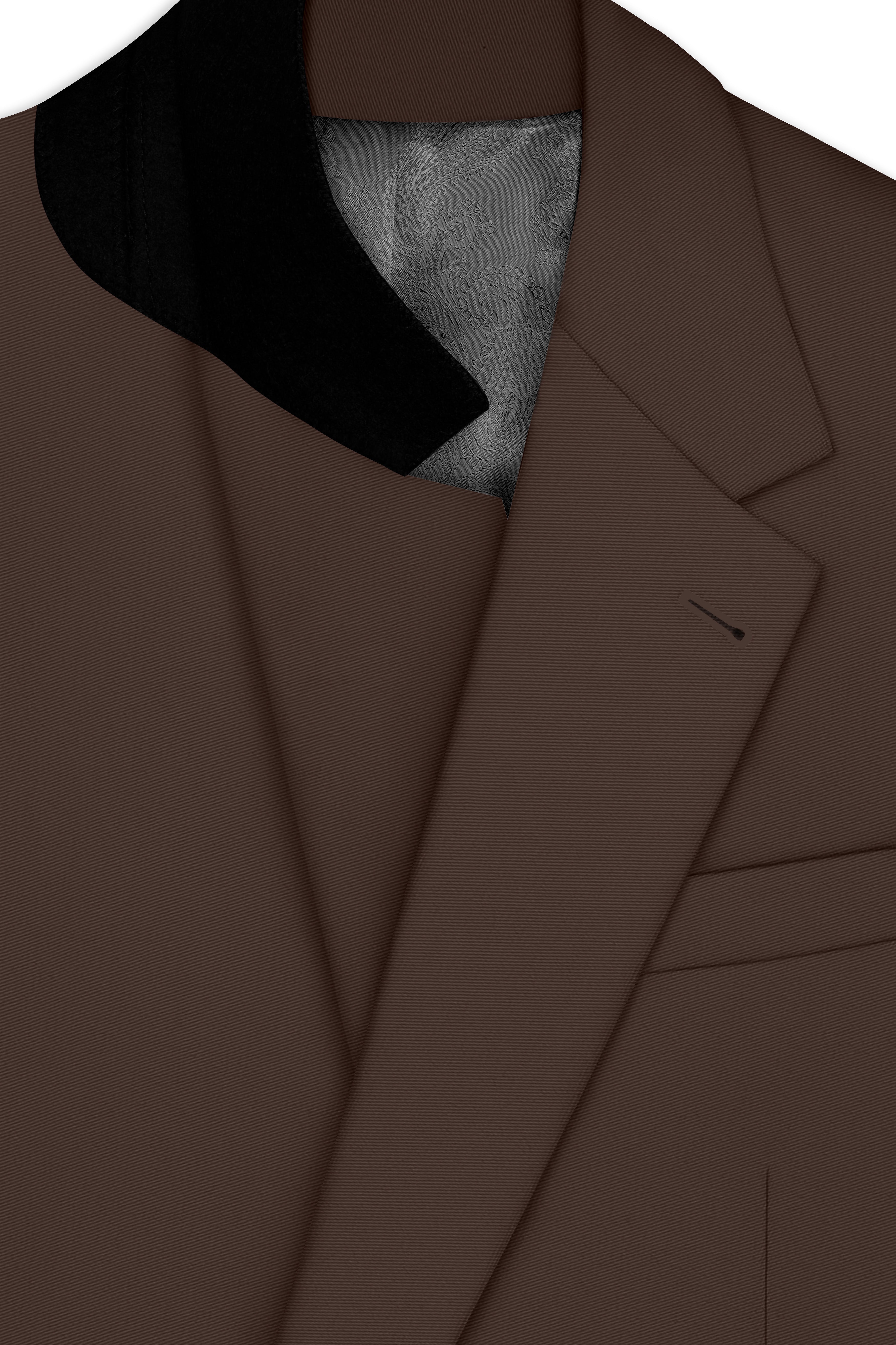 Dunaro-Taupe Brown Slight Stretch Subtle Sheen Poly-Viscose Single Breasted Blazer