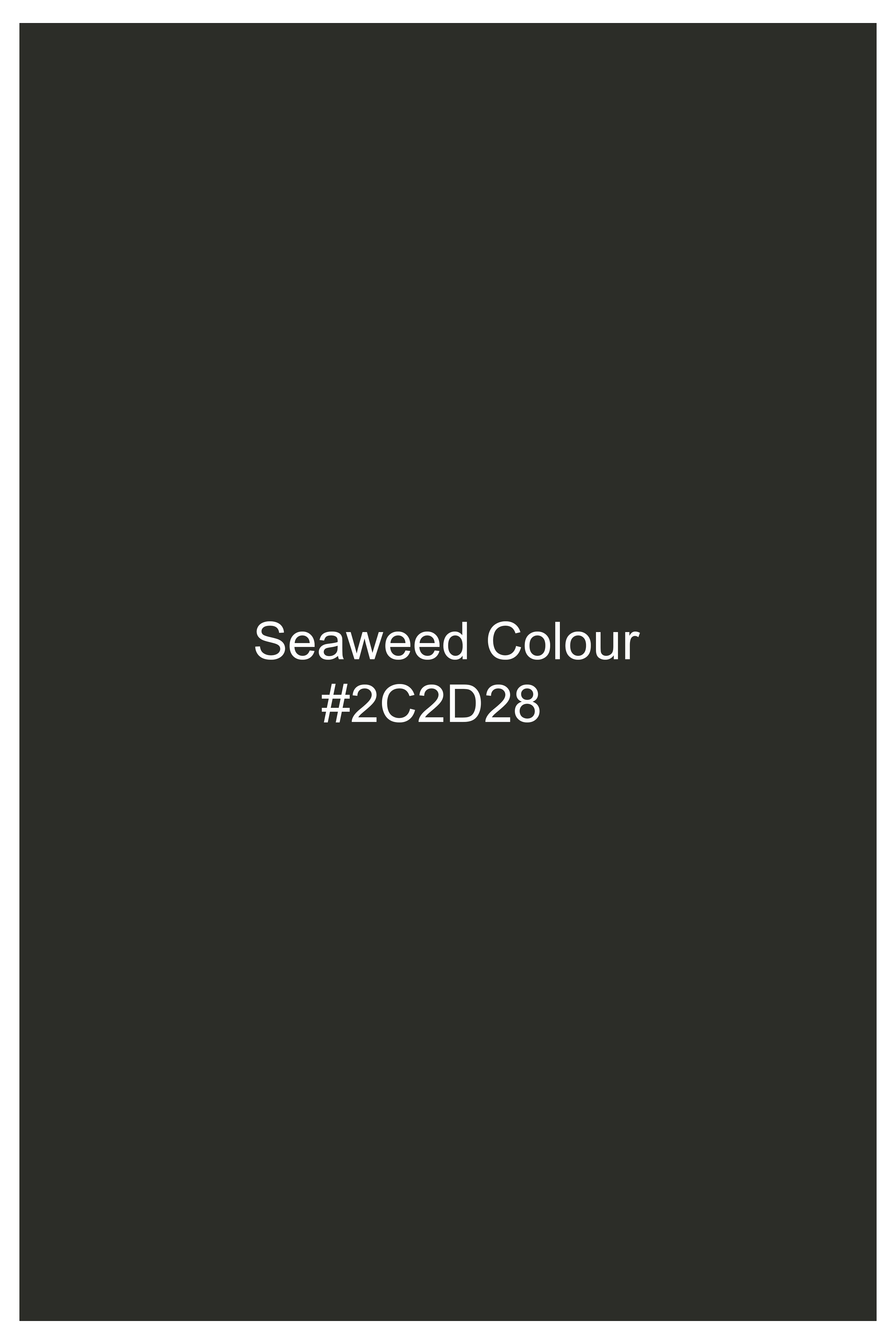 Emeron-Seaweed Green Slight Stretch Subtle Sheen Poly-Viscose Double Breasted Blazer