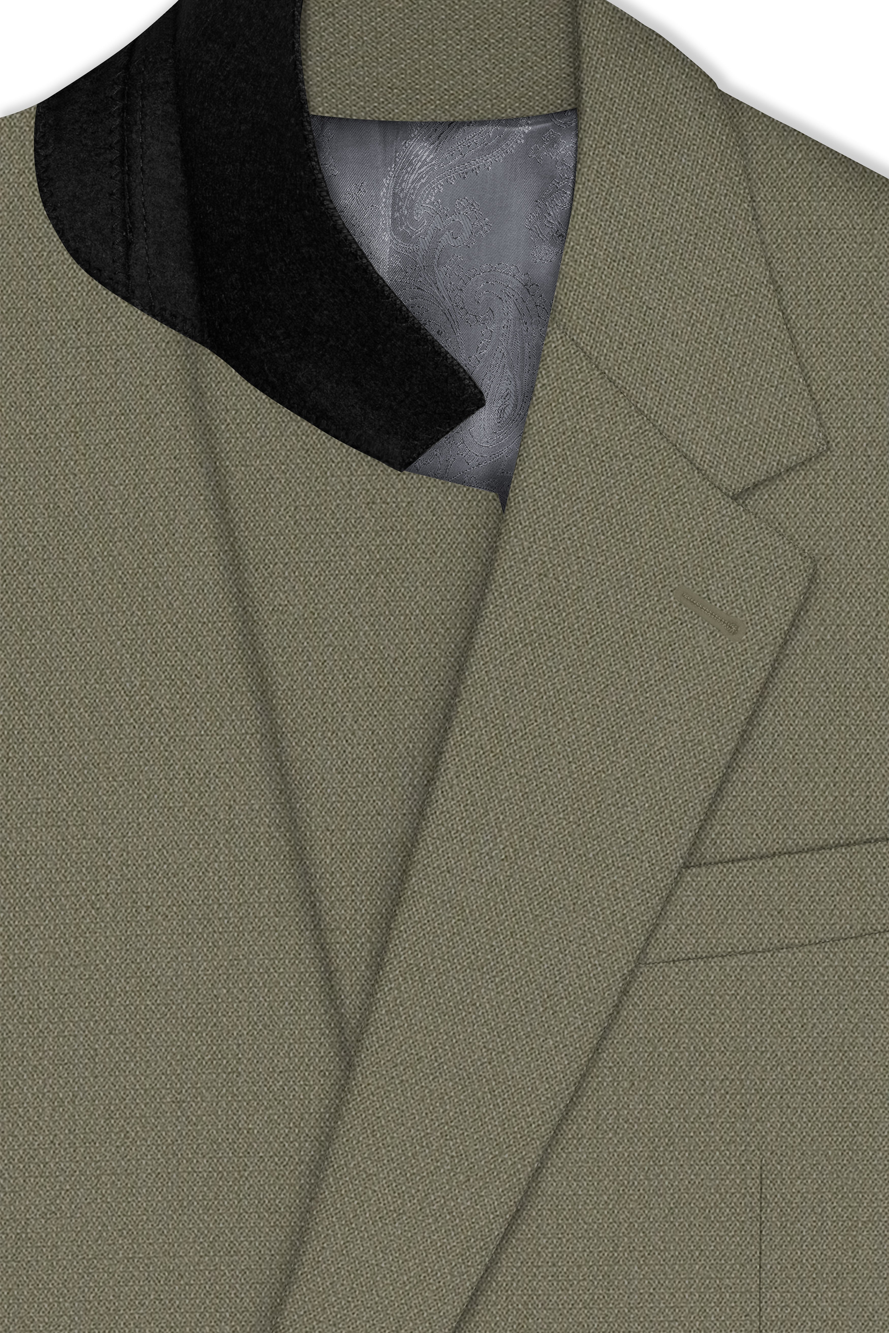 Verdo-Pablo Green Diamond Textured Wool Rich Slight Stretch Single Breasted Blazer