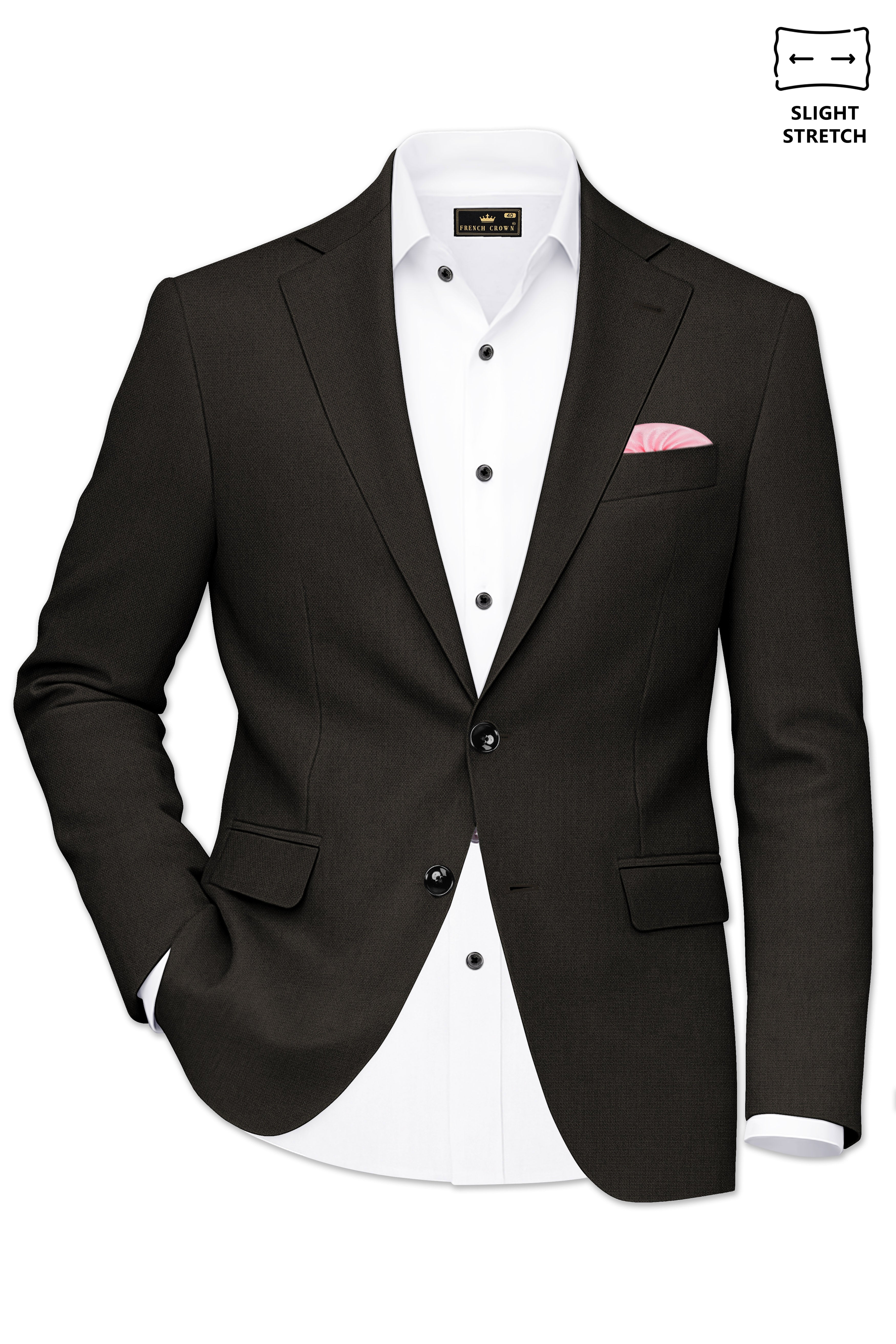 Velaro-Rangoon Green Diamond Textured Wool Rich Slight Stretch Single Breasted Blazer