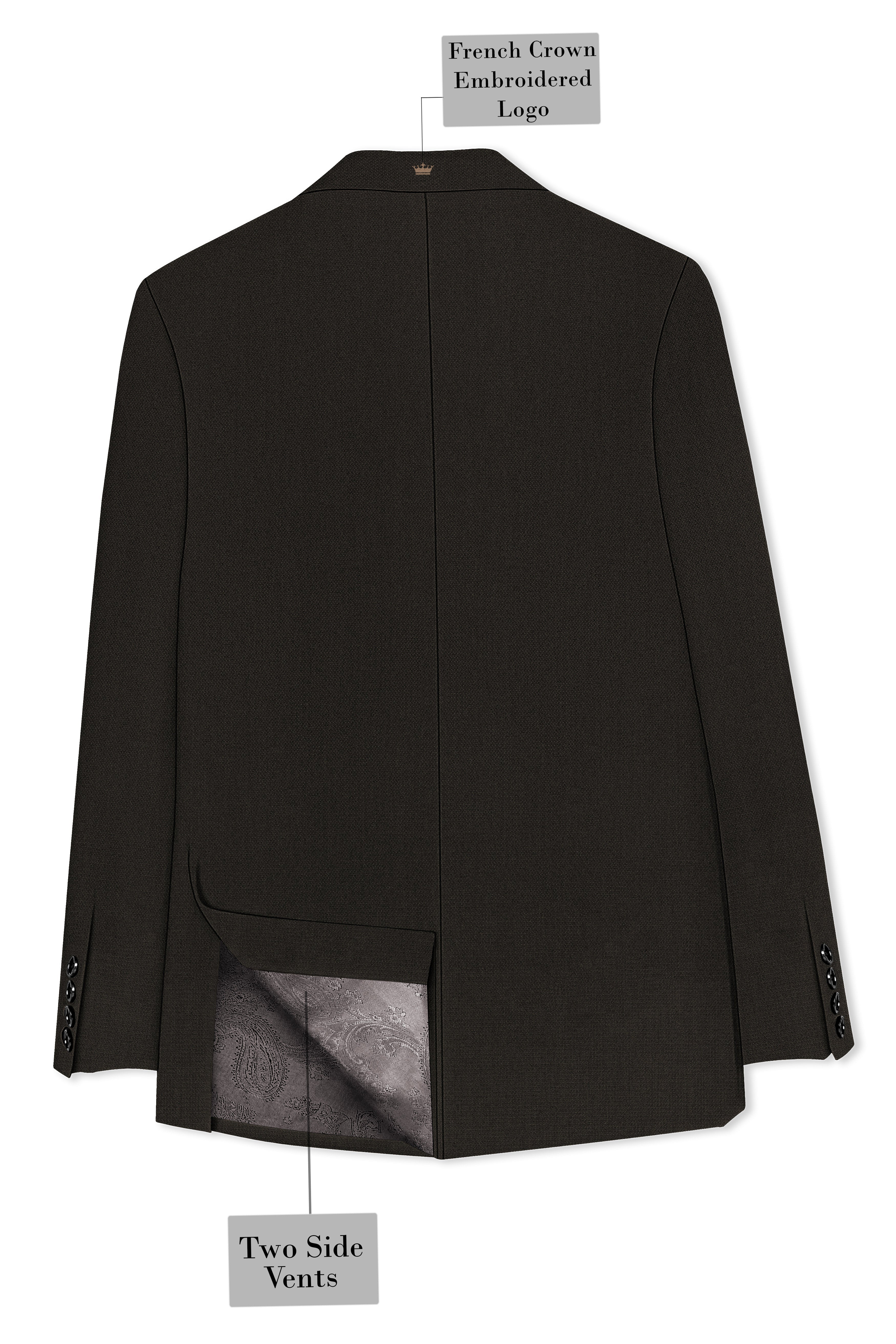 Velaro-Rangoon Green Diamond Textured Wool Rich Slight Stretch Single Breasted Blazer