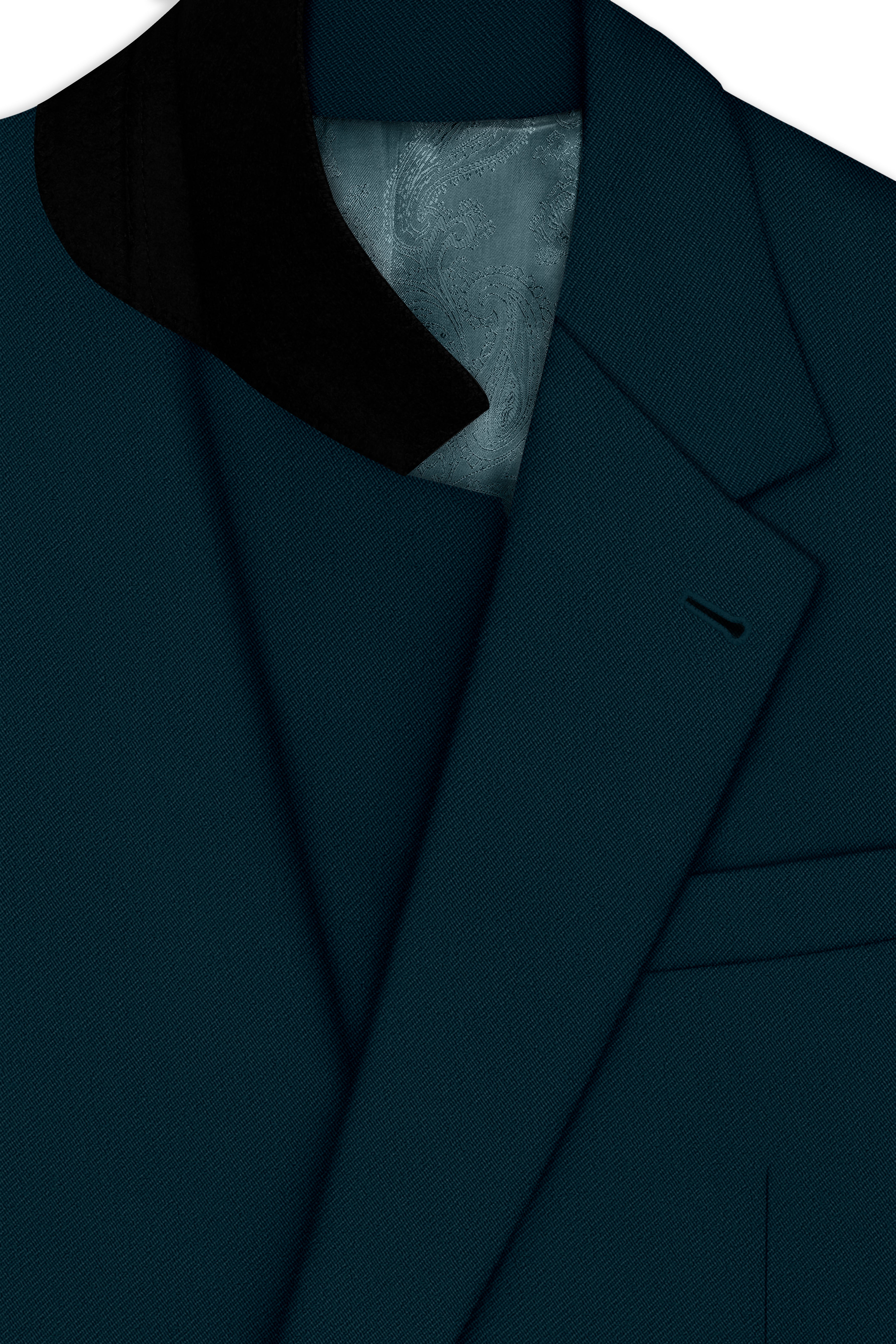 Zephyr-Korean Teal Green 4-Way Stretch Wrinkle-Free Wool Rich Single Breasted Blazer