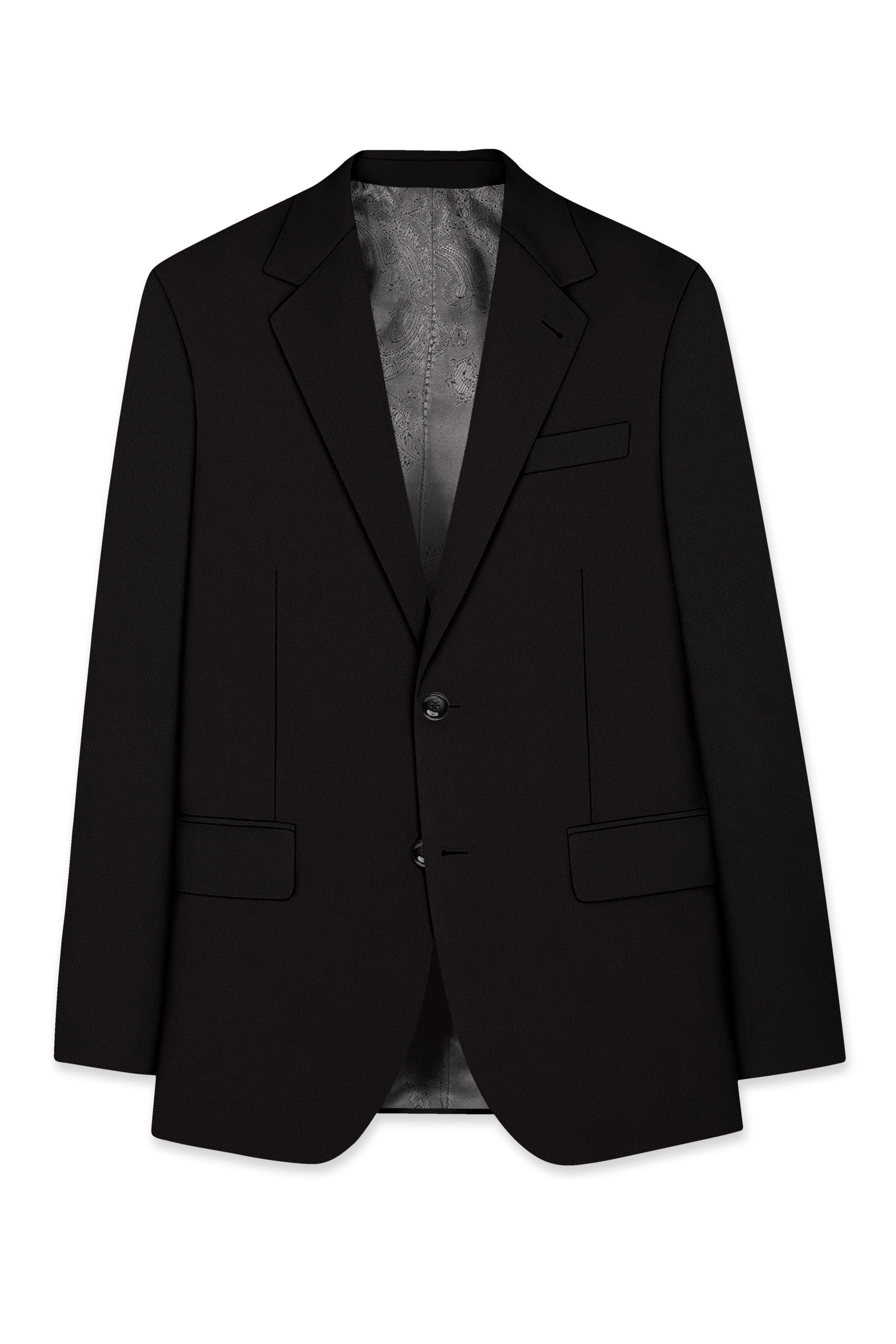 Bronze-Korean Zeus Brown 4-Way Stretch Wrinkle-Free Wool Rich Single Breasted Blazer