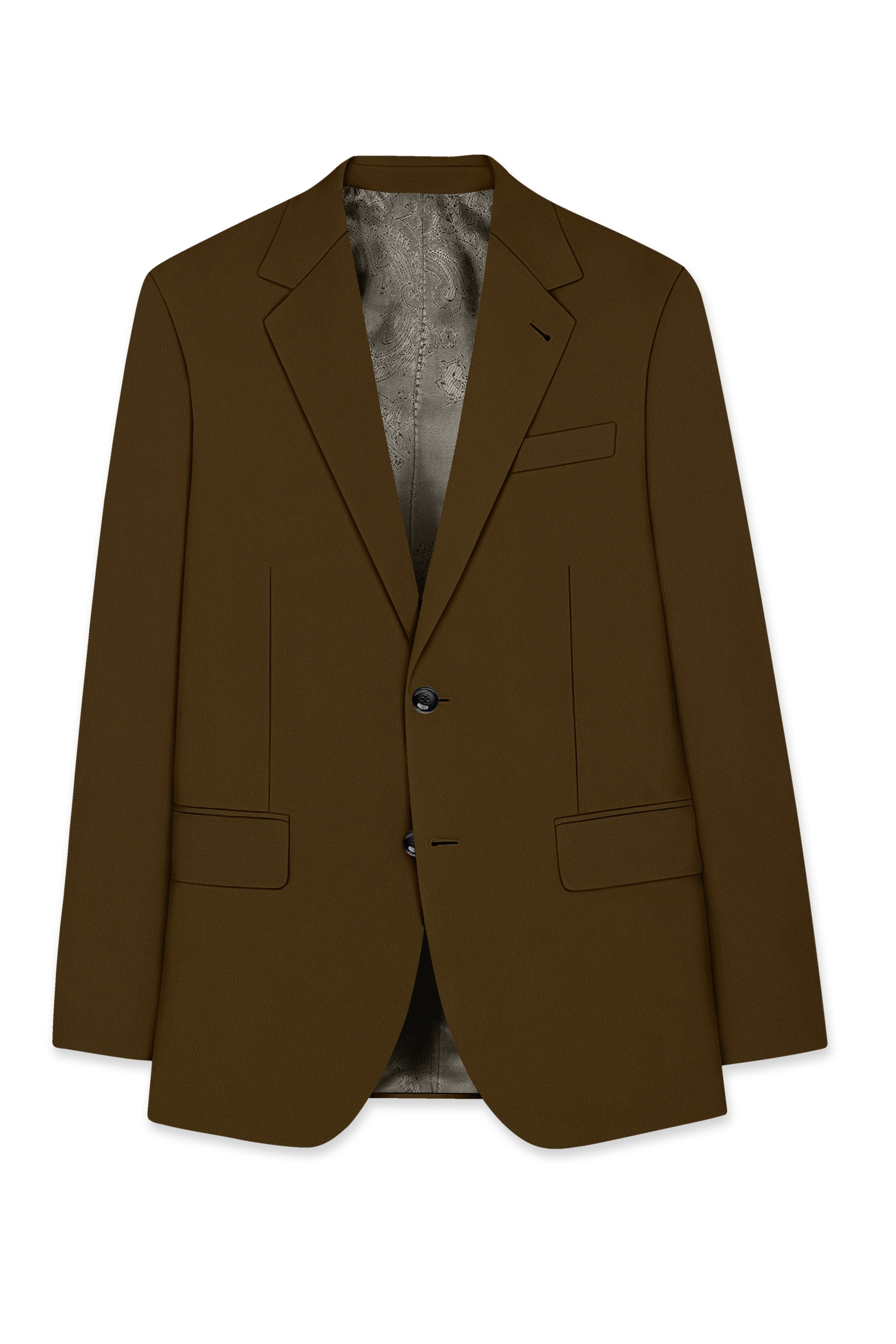 Terra-Korean Tumbleweed Brown 4-Way Stretch Wrinkle-Free Wool Rich Single Breasted Blazer