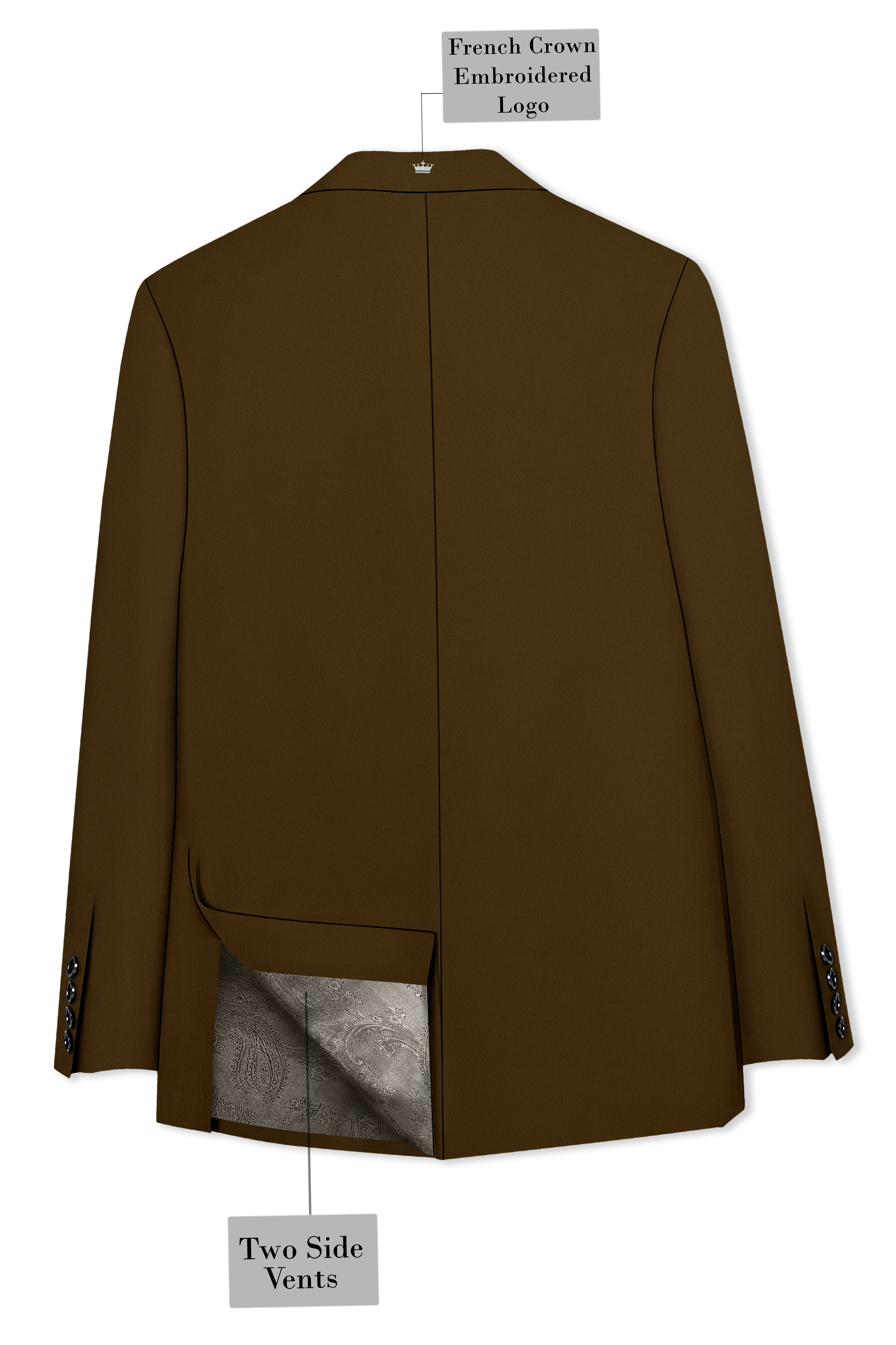 Terra-Korean Tumbleweed Brown 4-Way Stretch Wrinkle-Free Wool Rich Single Breasted Blazer