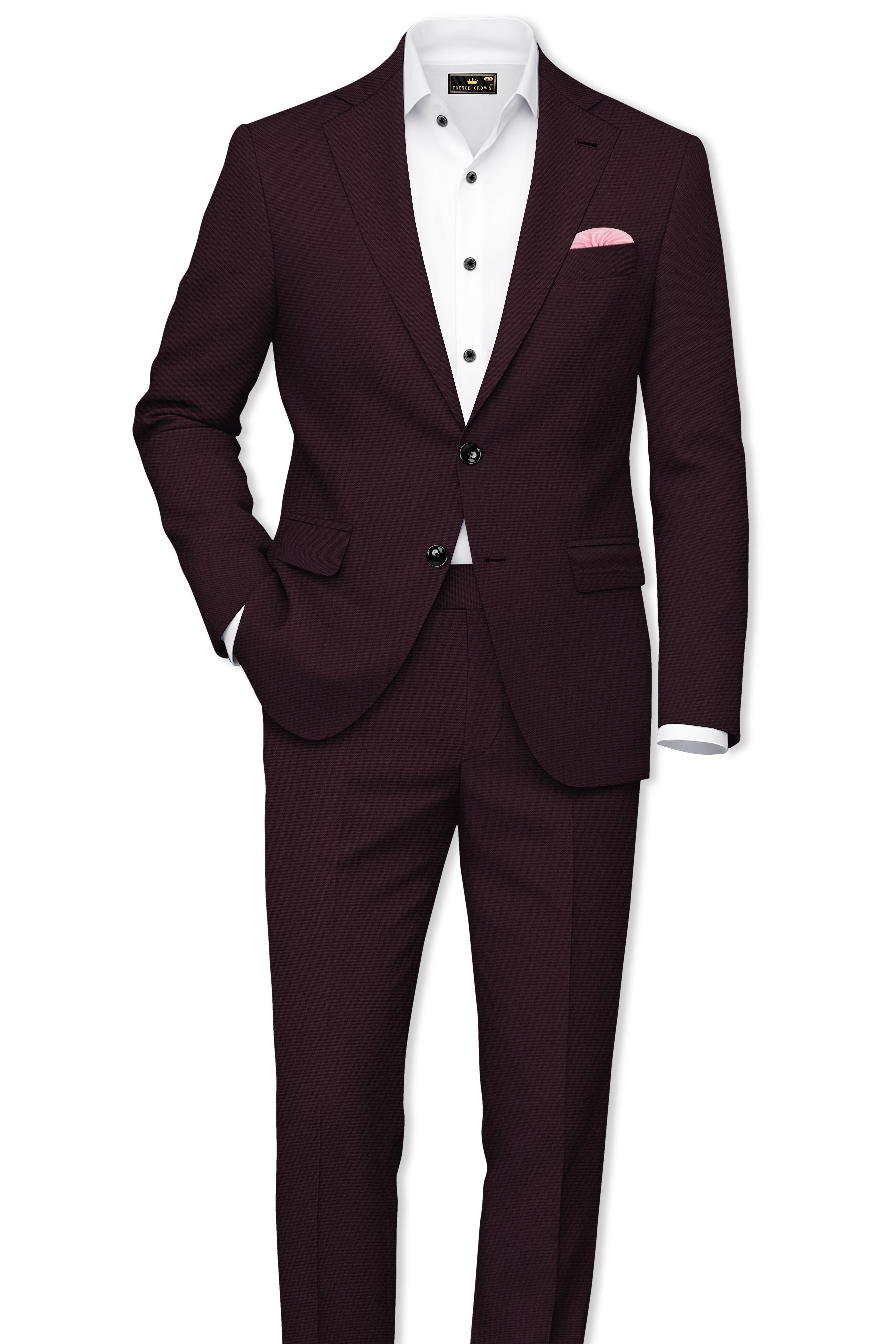 Imperio-korean Eclipse Purple 4-Way Stretch Wrinkle-Free Wool Rich Single Breasted Blazer