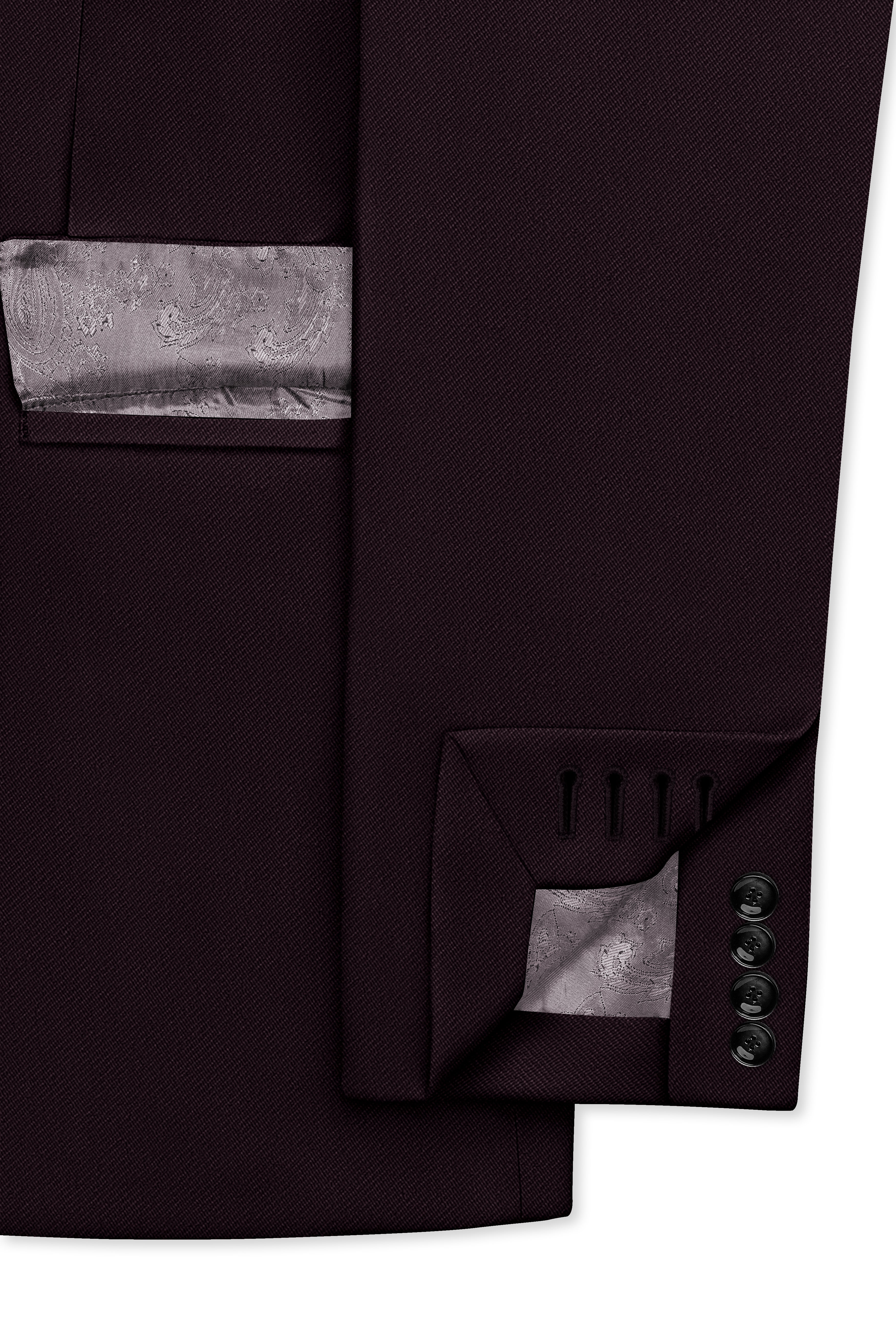 Merlot-Korean Wine Purple 4-Way Stretch Wrinkle-Free Wool Rich Single Breasted Blazer