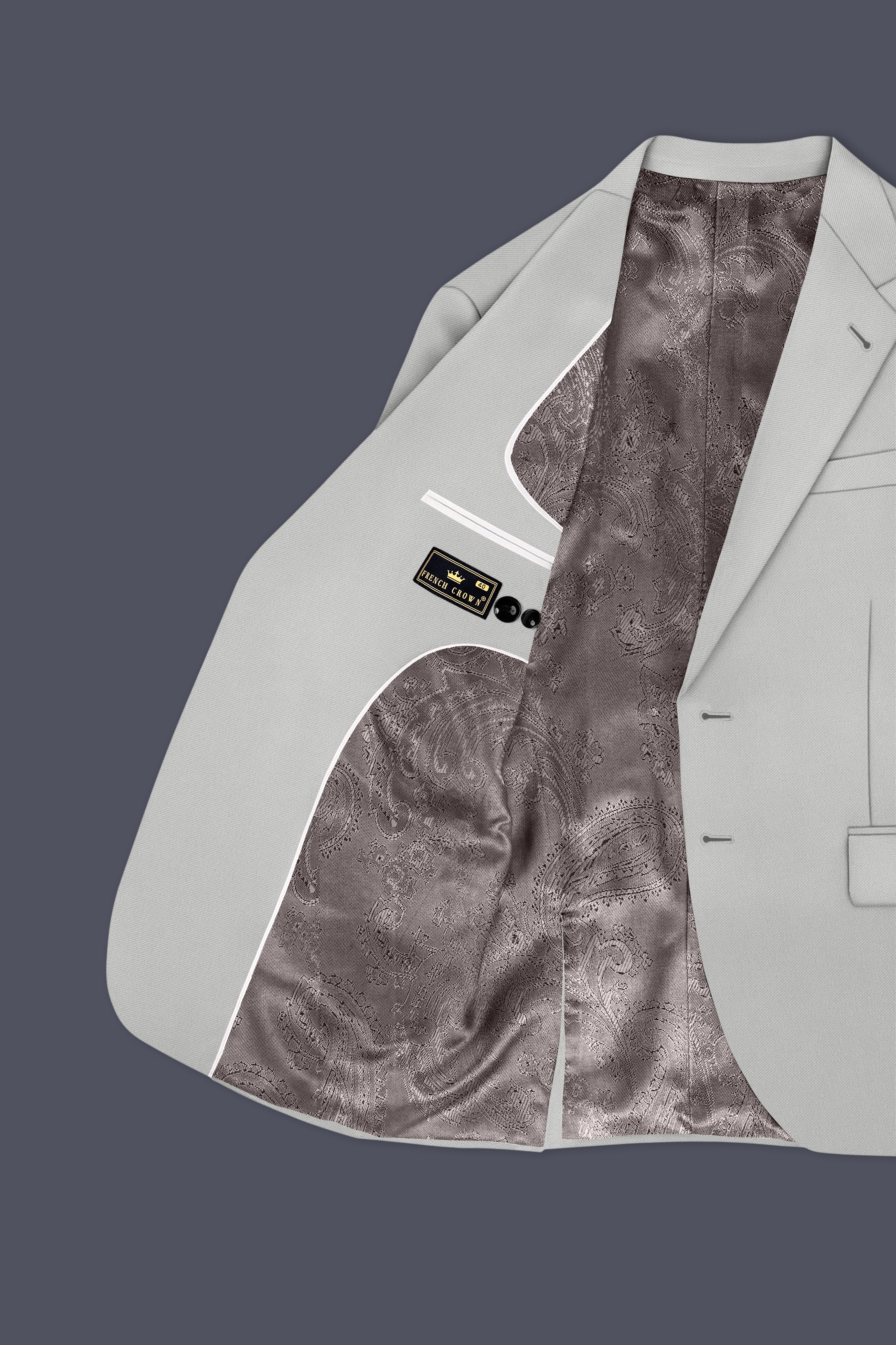 Axiom-Korean Nickel Gray 4-Way Stretch Wrinkle-Free Wool Rich Single Breasted Blazer