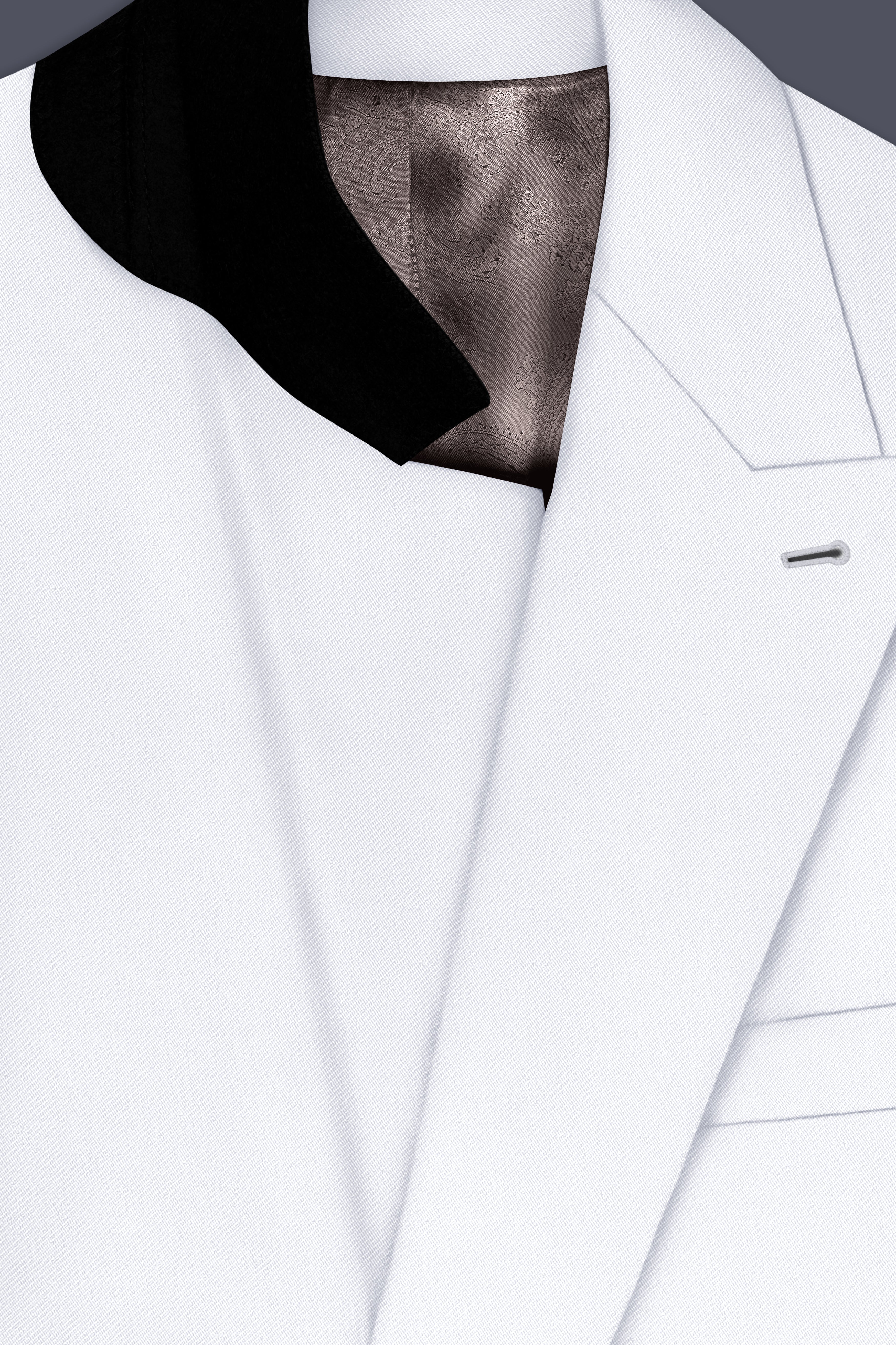 Lumier-Korean Bright White 4-Way Stretch Wrinkle-Free Wool Rich Double Breasted Blazer