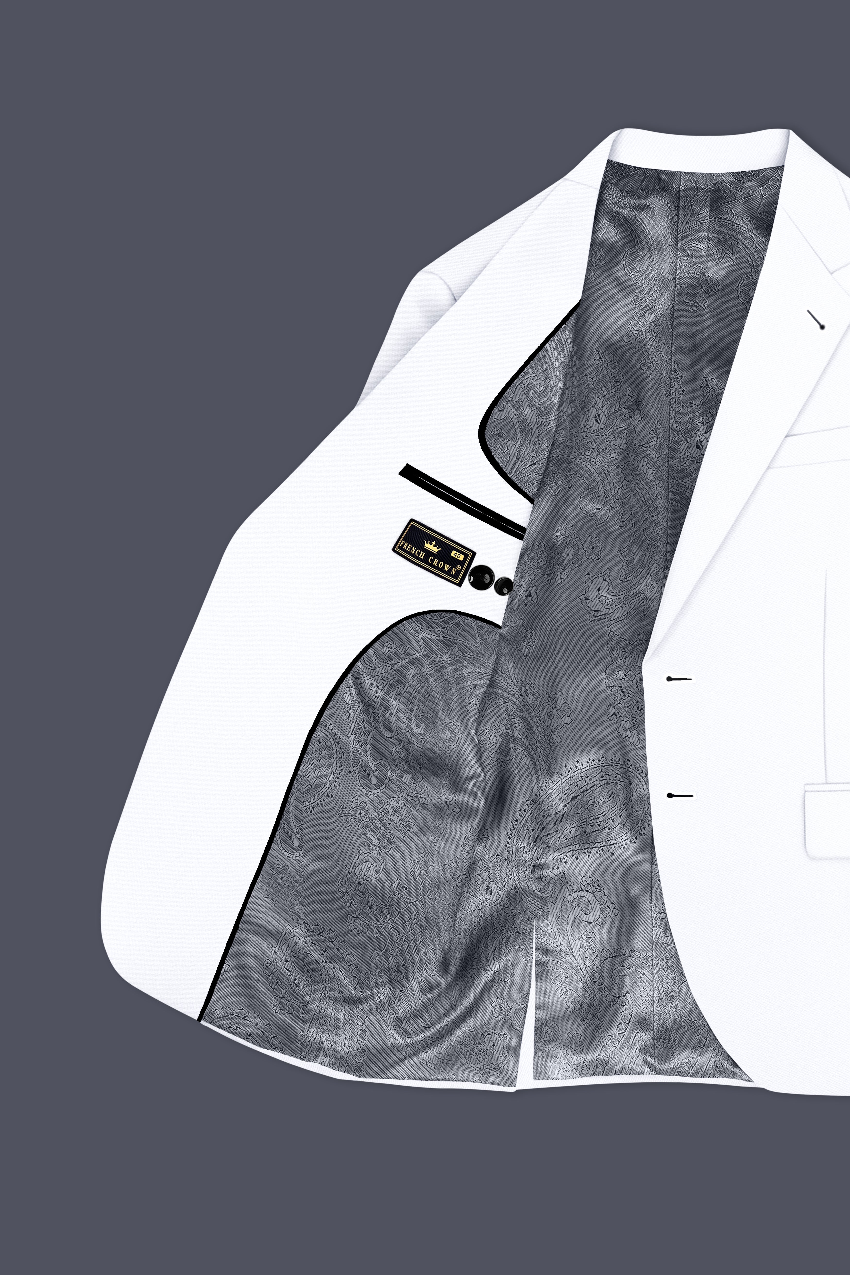 Ivory-Bright White Wool Rich Slight Stretch Single Breasted Blazer