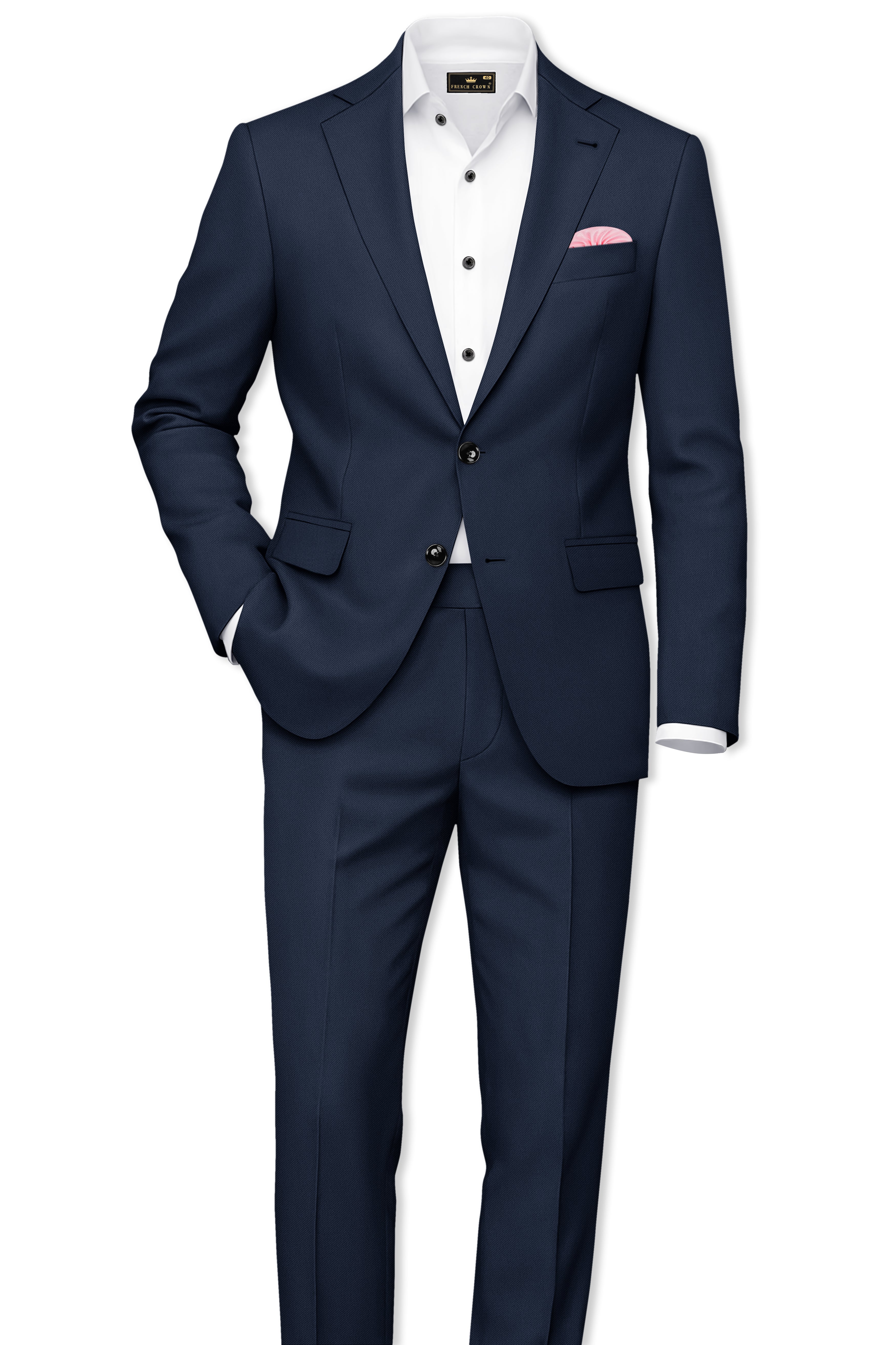 Nautis-Baltic Blue Wool Rich Slight Stretch Single Breasted Blazer