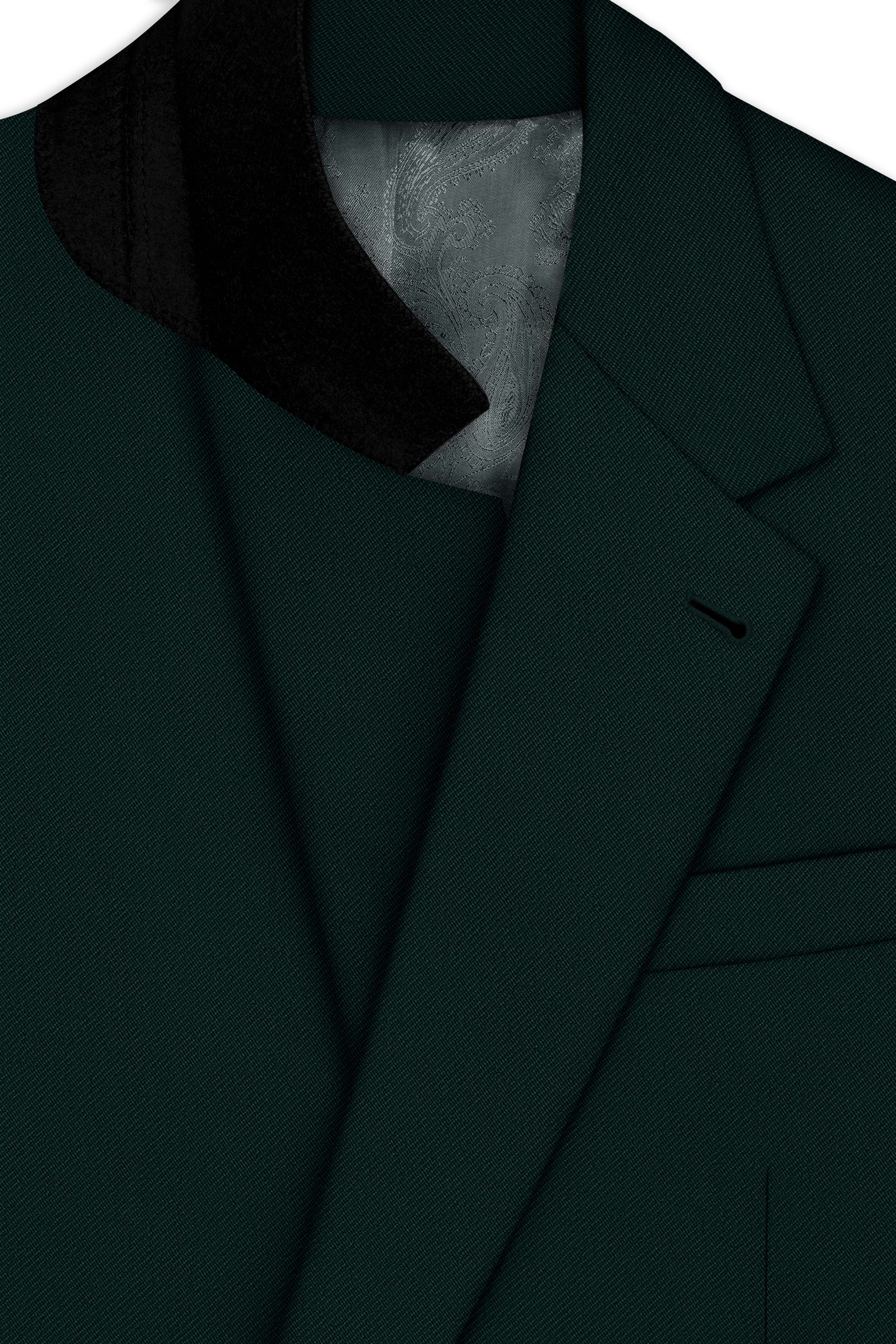 Lustre-Emerald Green Wool Rich Slight Stretch Single Breasted Blazer