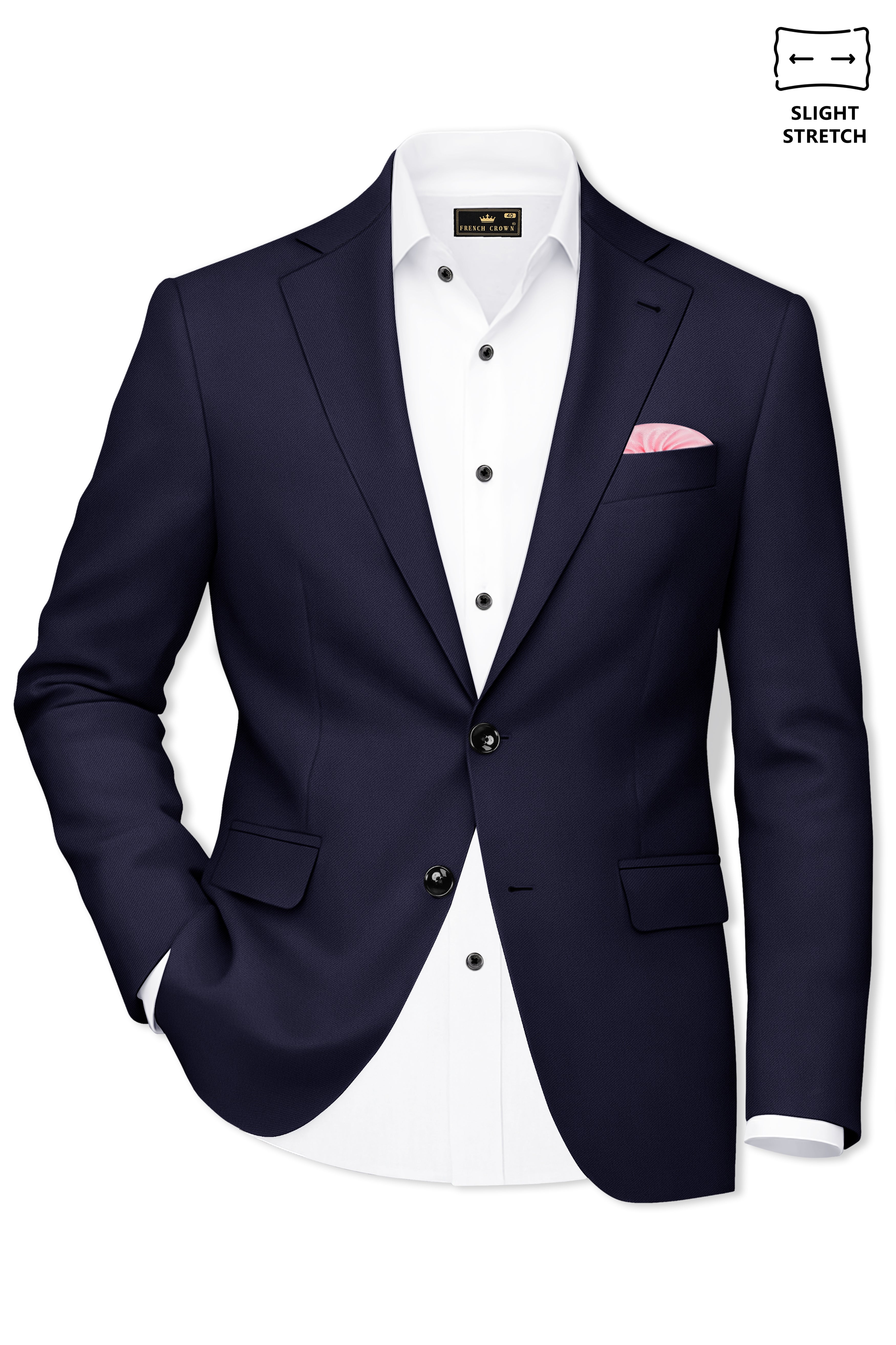 Azure-Baltic Sea Blue Wool Rich Slight Stretch Single Breasted Blazer