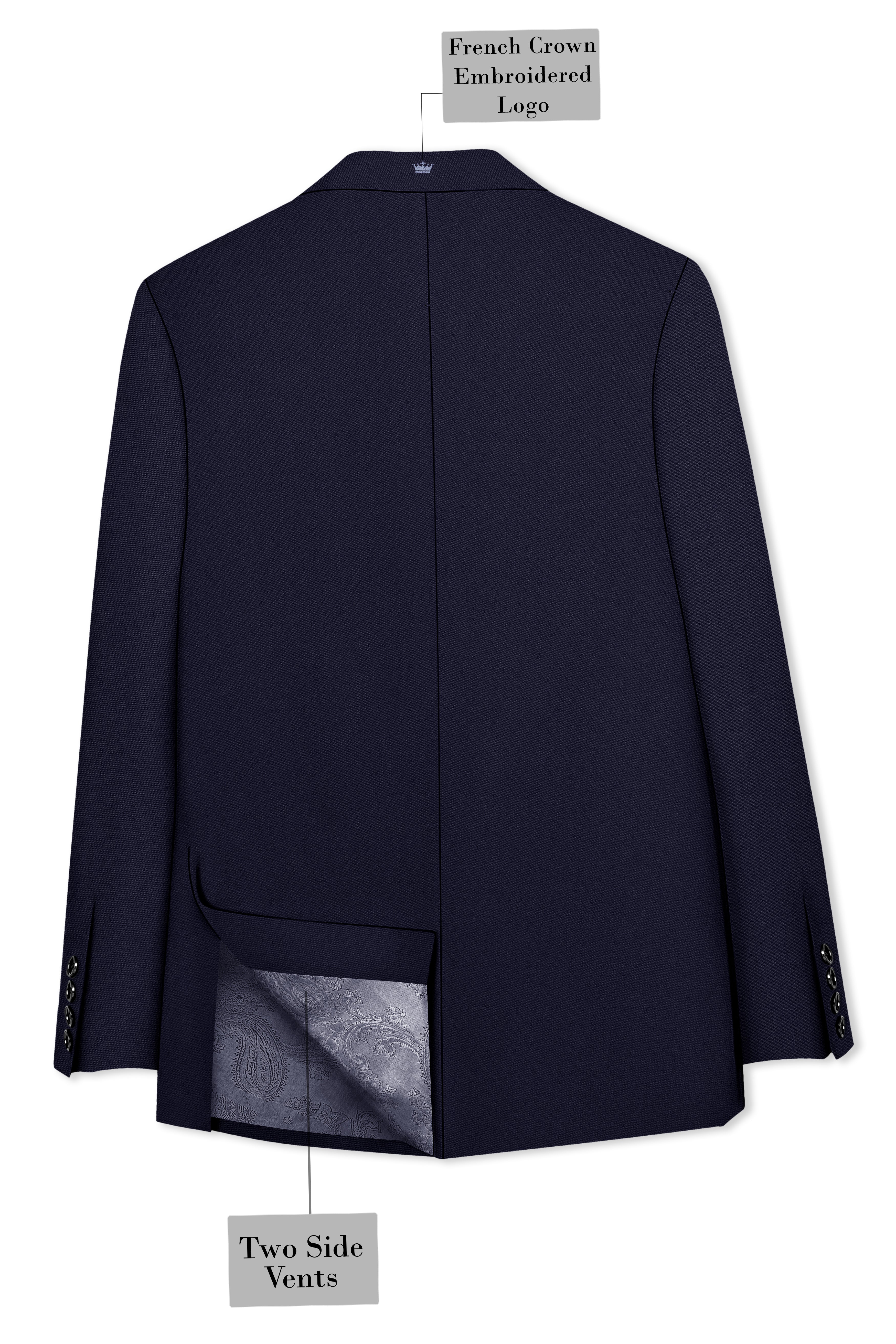 Azure-Baltic Sea Blue Wool Rich Slight Stretch Single Breasted Blazer