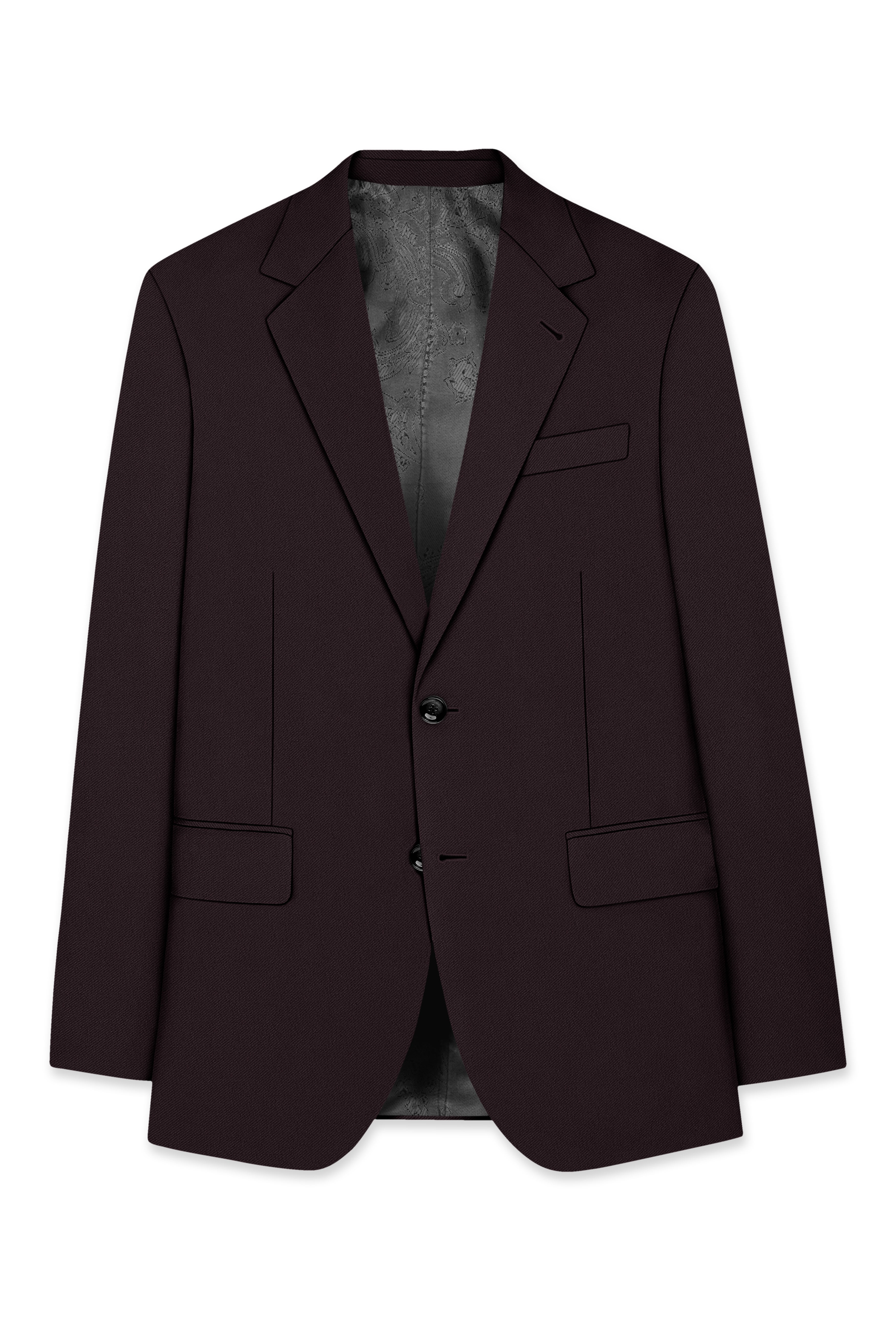 Bristol-Eclipse Brown Wool Rich Slight Stretch Single Breasted Blazer