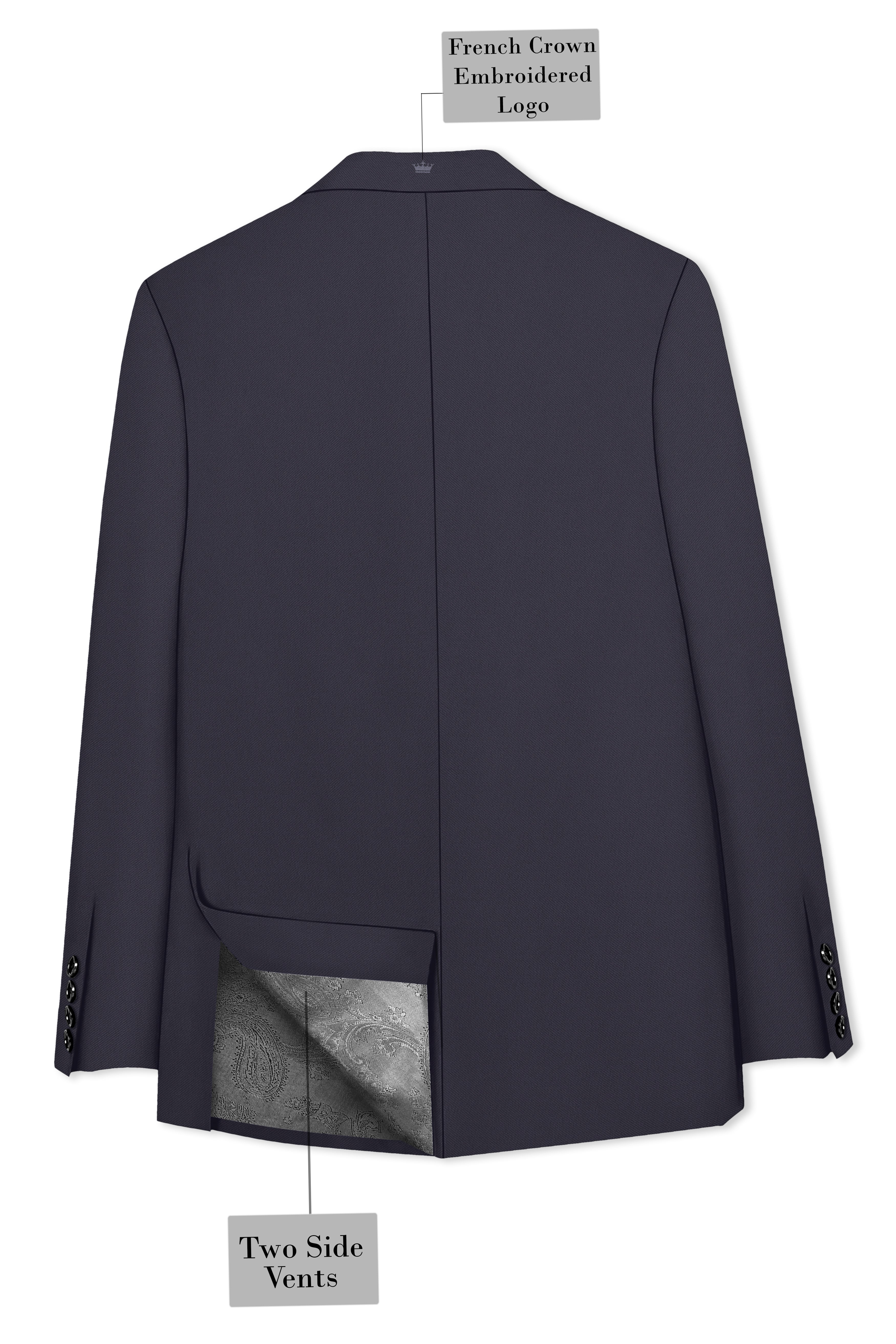 Aeris-Bastilie Gray 4-Way Stretch Wrinkle-Free Fluid Drape Fabric Single Breasted Blazer