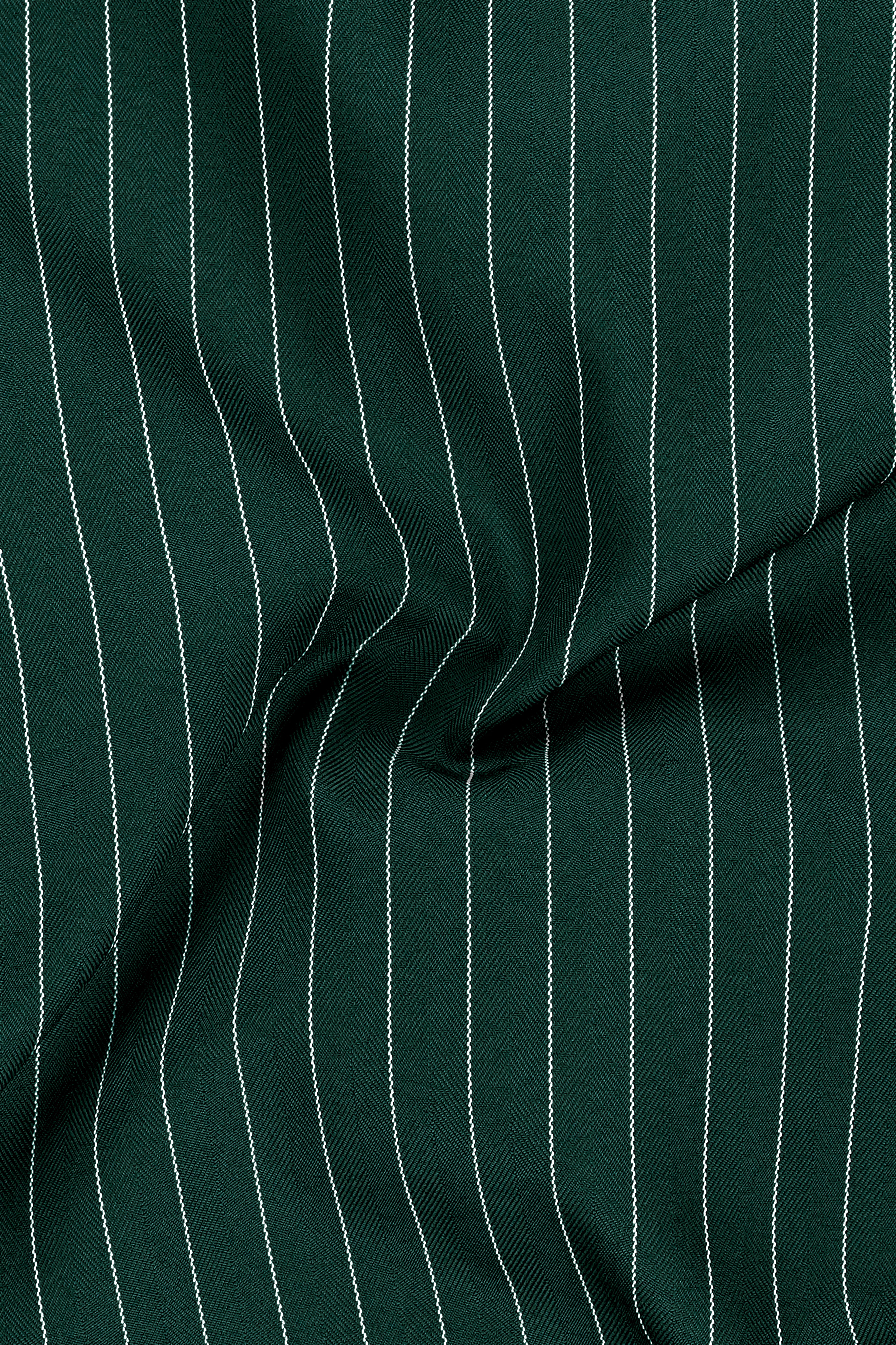 Arbor-Timber Green Herringbone Striped Wool Rich Slight Stretch Single Breasted Blazer