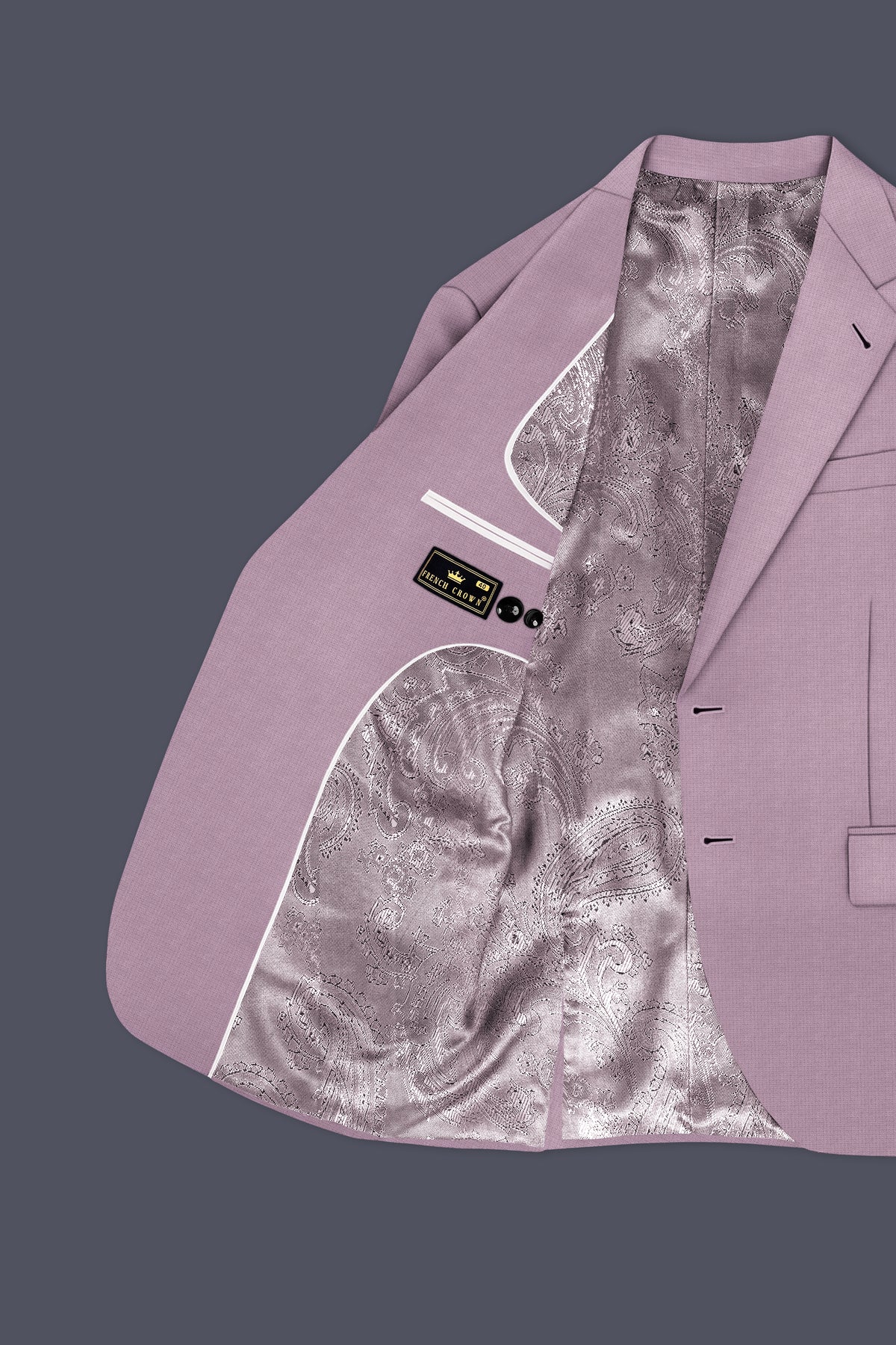 Regalia-Mountbatten Pink Diamond Textured Wool Rich Slight Stretch Single Breasted Blazer