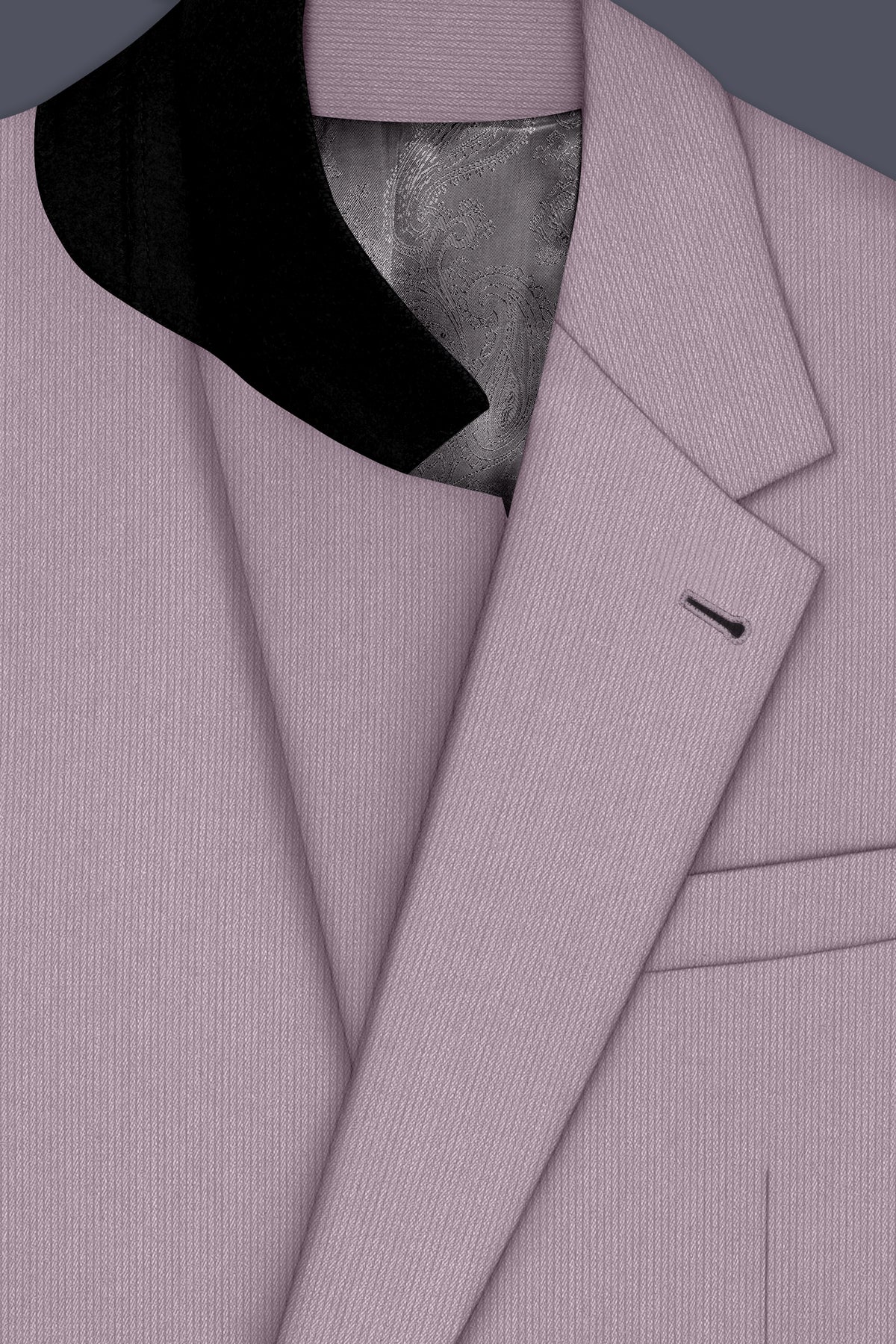 Celeste-Martini Pink Diamond Textured Wool Rich Slight Stretch Single Breasted Blazer