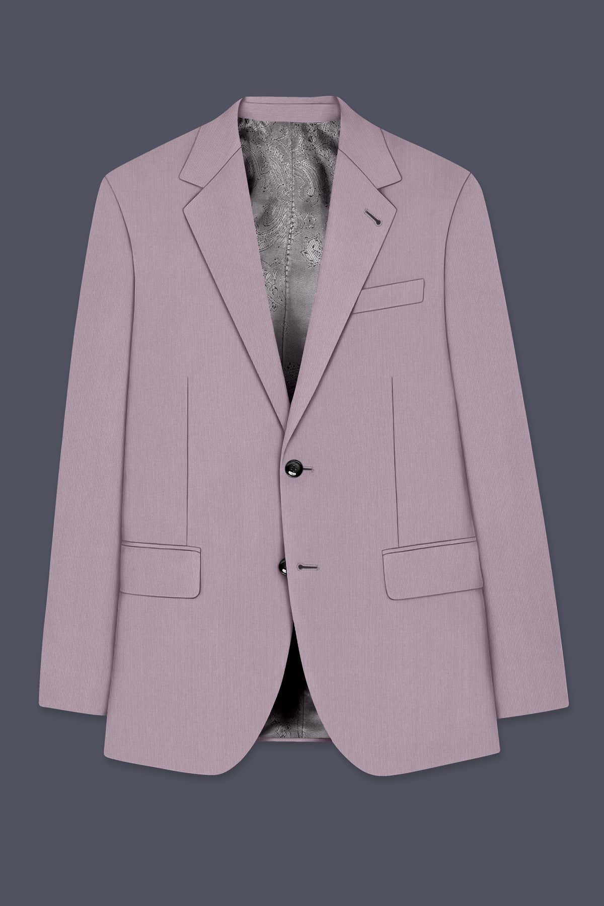 Celeste-Martini Pink Diamond Textured Wool Rich Slight Stretch Single Breasted Blazer