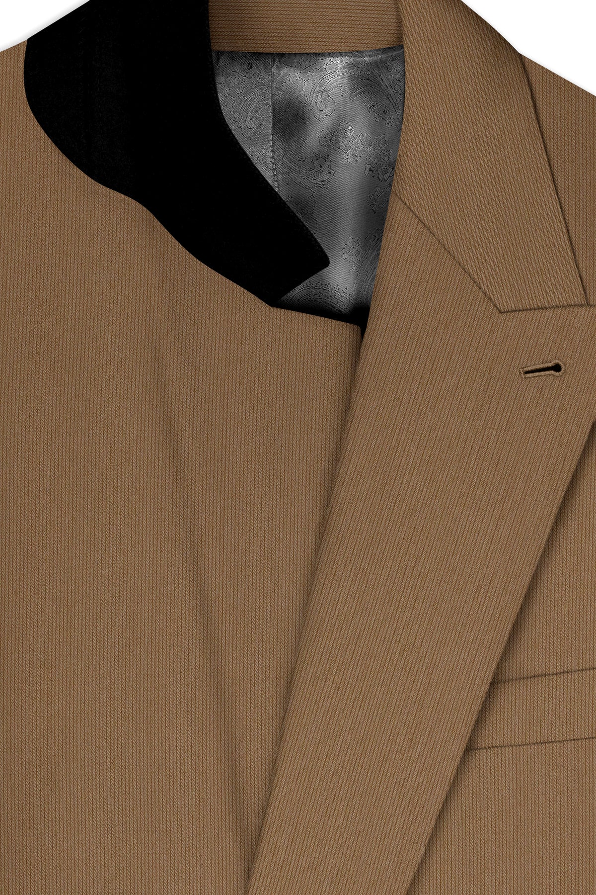 Weston-Millbrook Brown Diamond Textured Wool Rich Slight Stretch Double Breasted Blazer