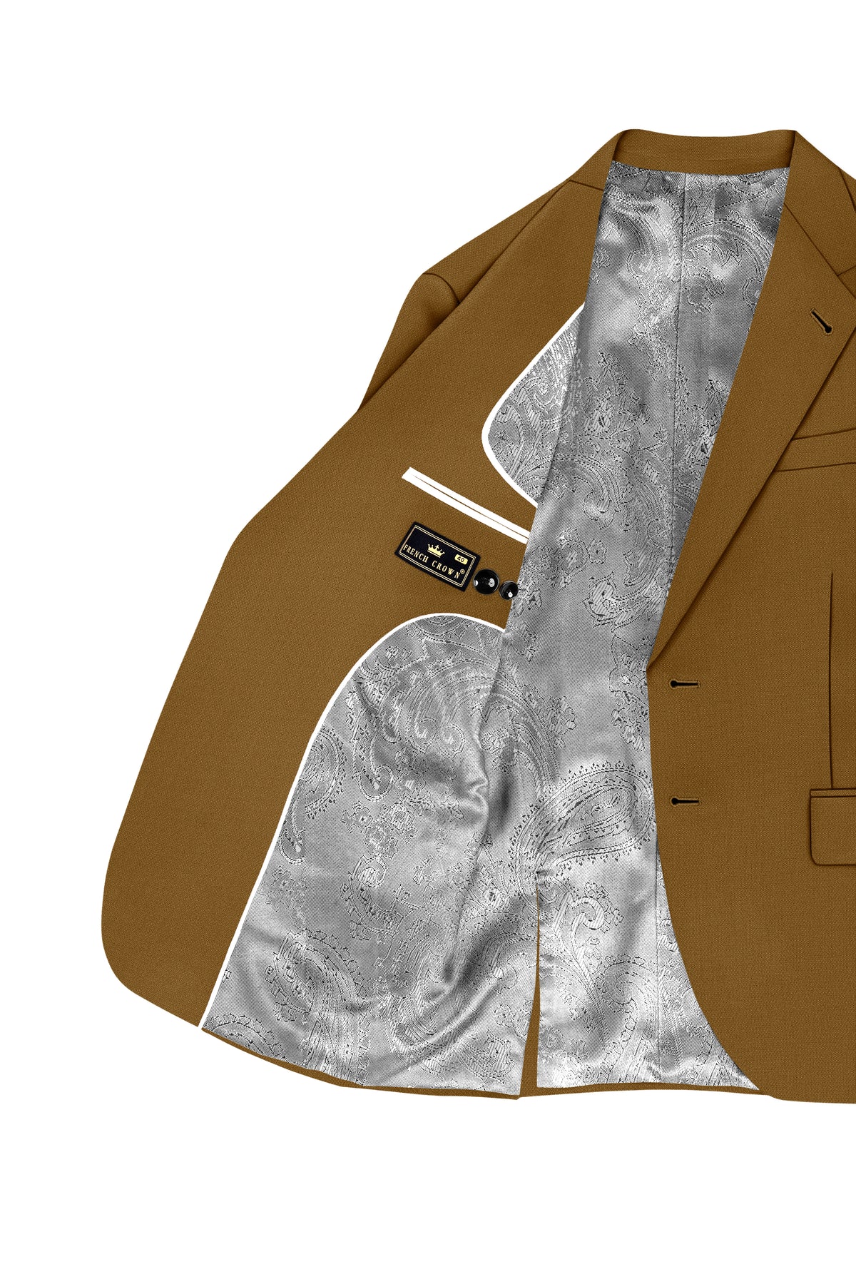 Sartoro-Otter Brown Diamond Textured Wool Rich Slight Stretch Single Breasted Blazer