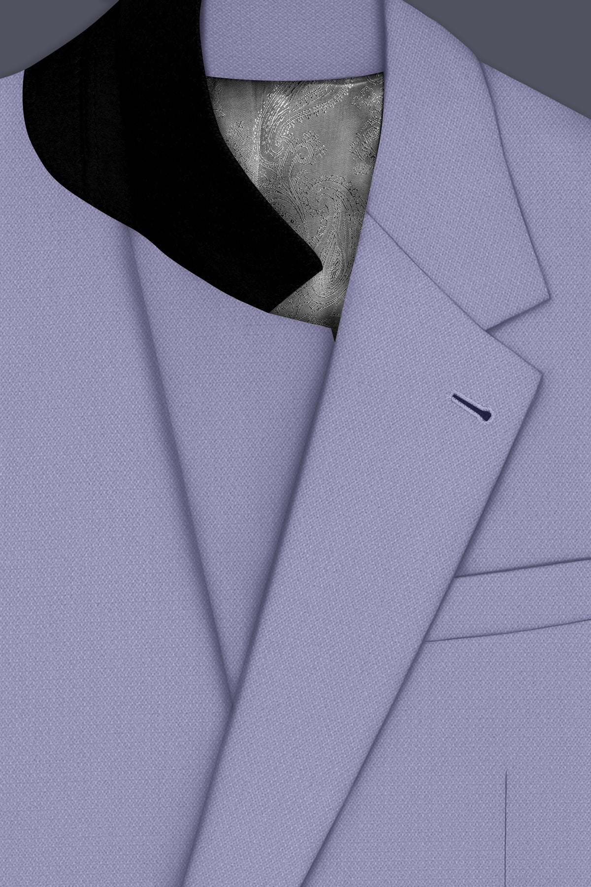 Royale-Chatelle Purple Diamond Textured Wool Rich Slight Stretch Single Breasted Blazer