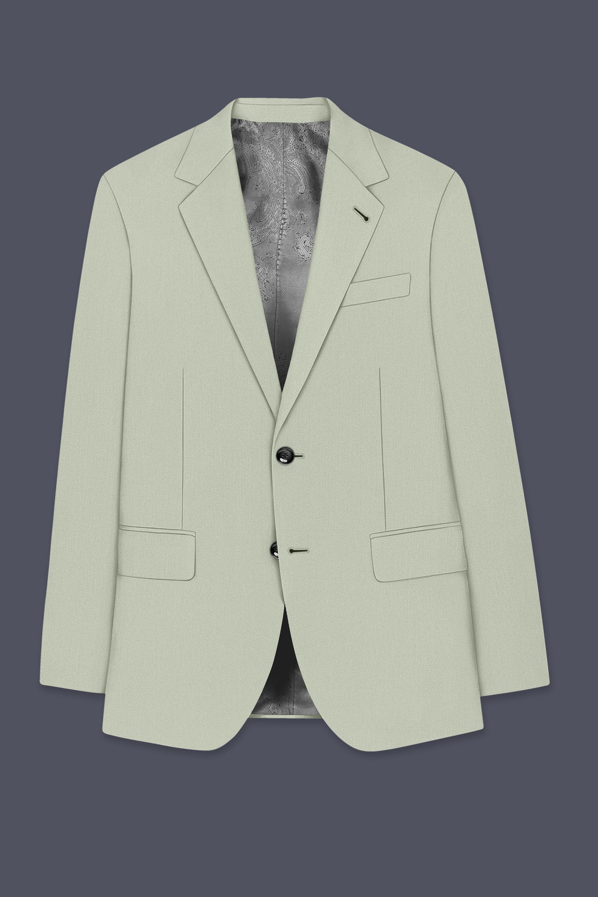 Olivier-Pixie Green Diamond Textured Wool Rich Slight Stretch Single Breasted Blazer