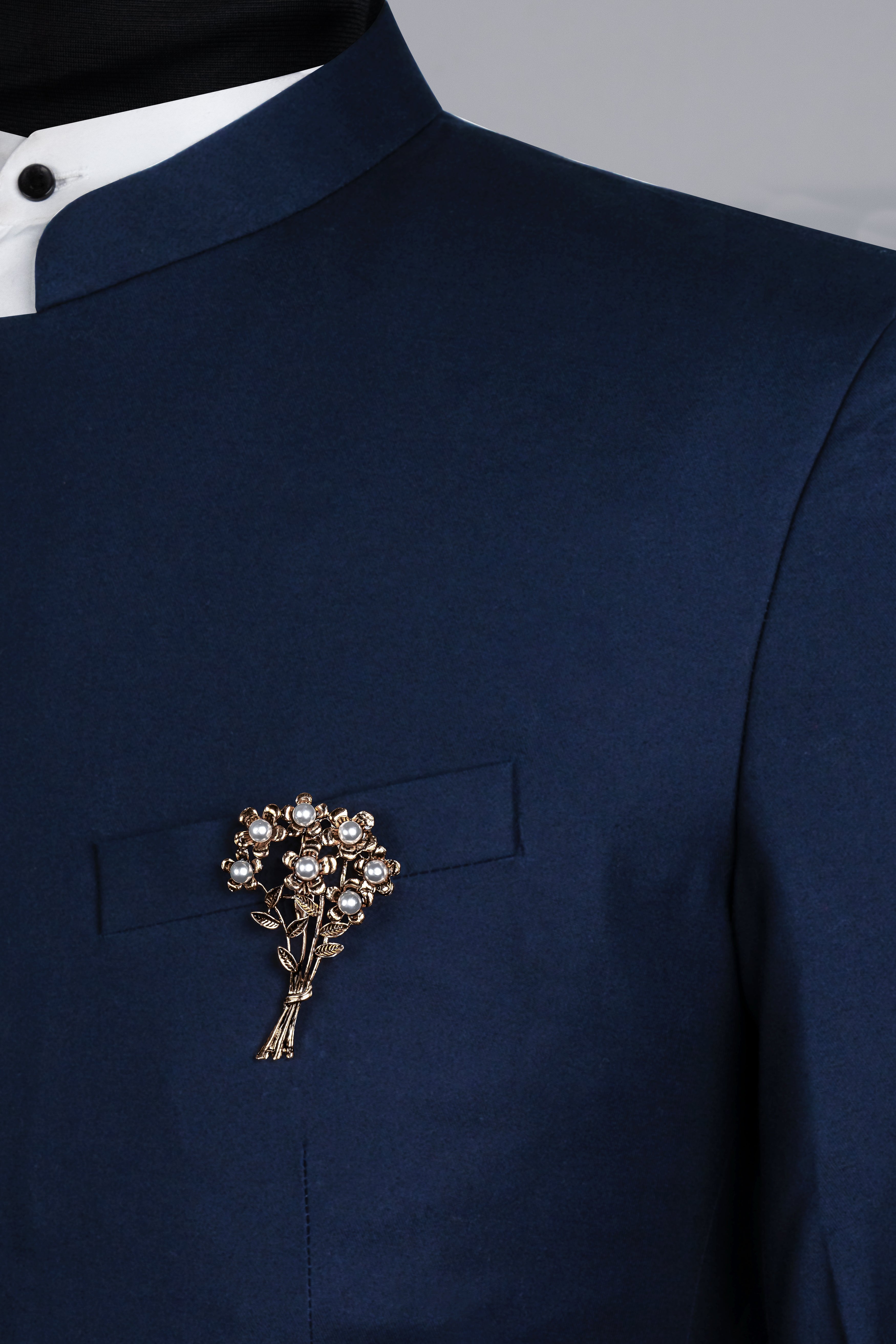 Vintage Flower Shaped Gold Tone and Faux Pearl Brooch