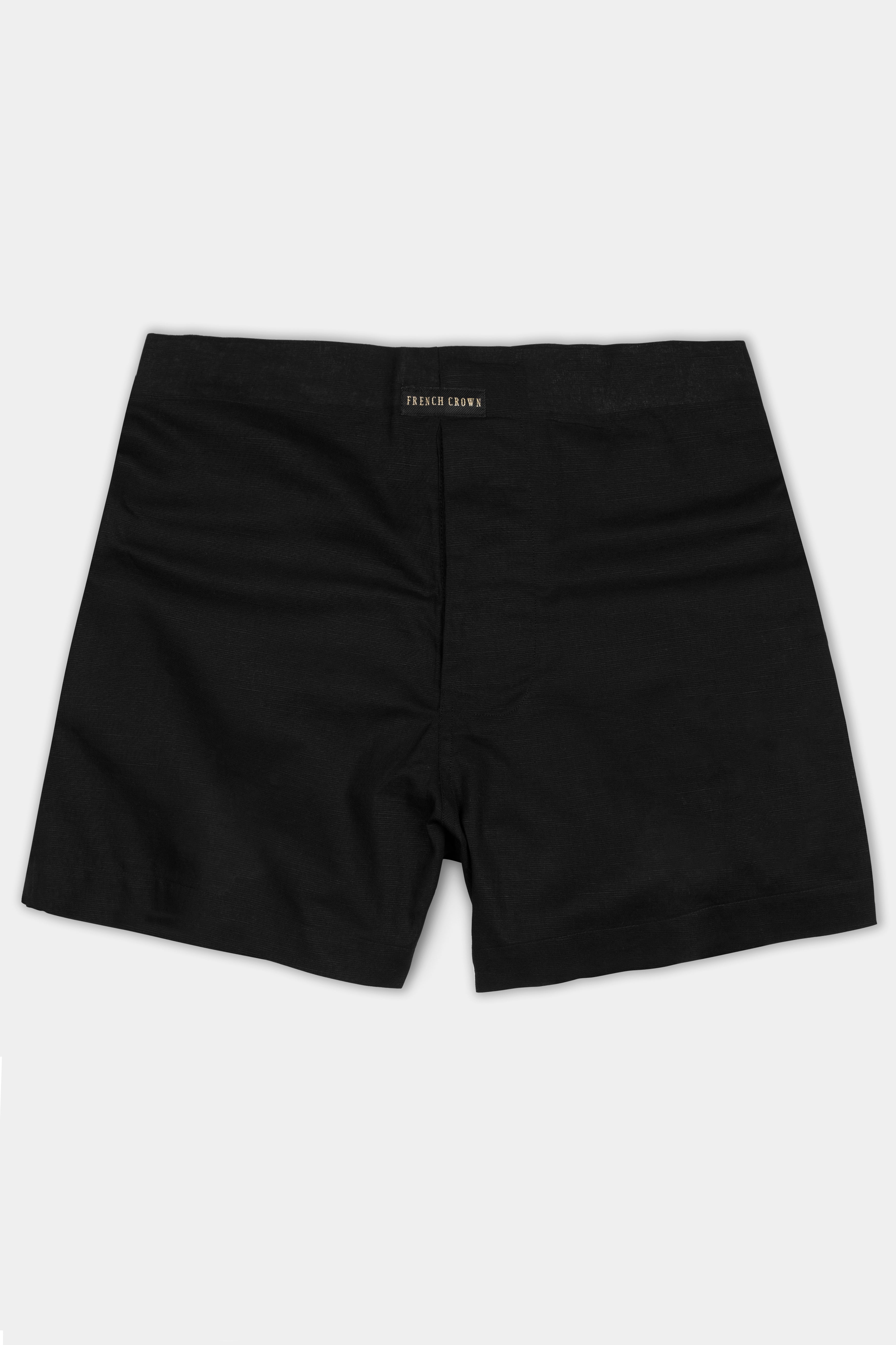 Jade Black Luxurious Linen Boxer