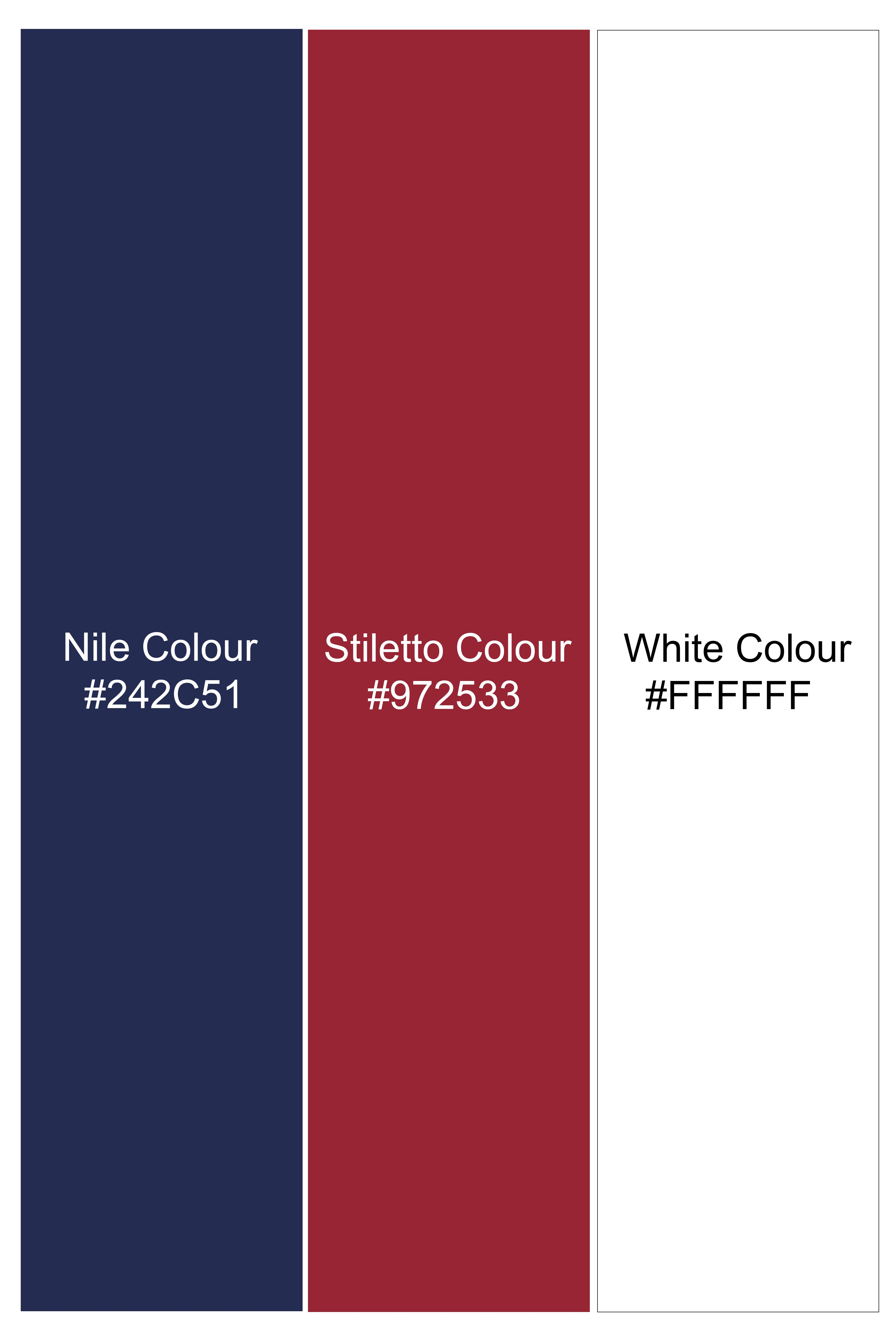 Nile Blue And Stiletto Red With White Checkered Royal Oxford Boxer BX524-28, BX524-30, BX524-32, BX524-34, BX524-36, BX524-38, BX524-40, BX524-42, BX524-44