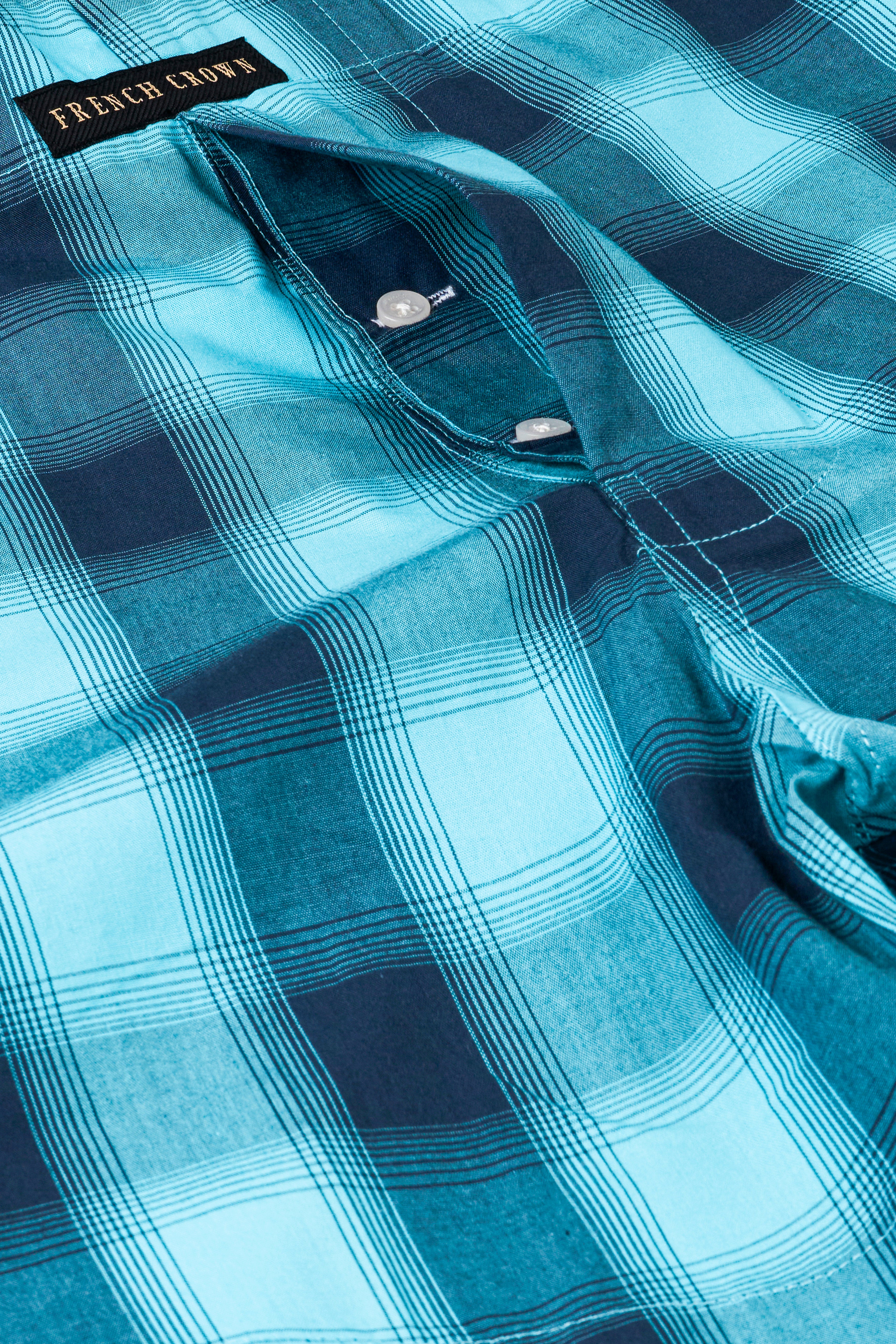 Bizzard Blue With Nile Navy Blue Checkered Premium Cotton Boxer BX535-28, BX535-30, BX535-32, BX535-34, BX535-36, BX535-38, BX535-40, BX535-42, BX535-44