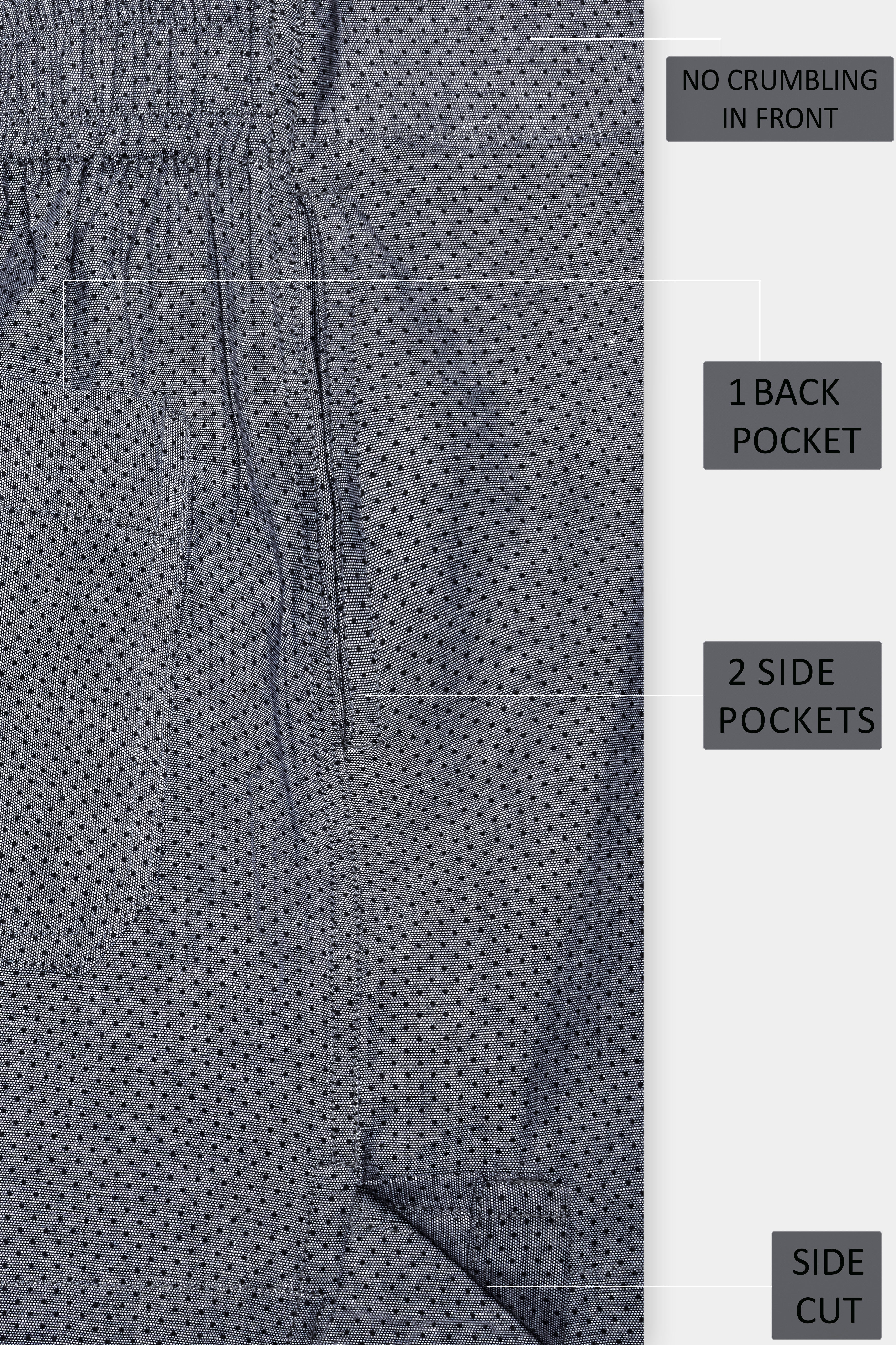 Mid Gray Dotted Dobby Textured Premium Cotton Boxer