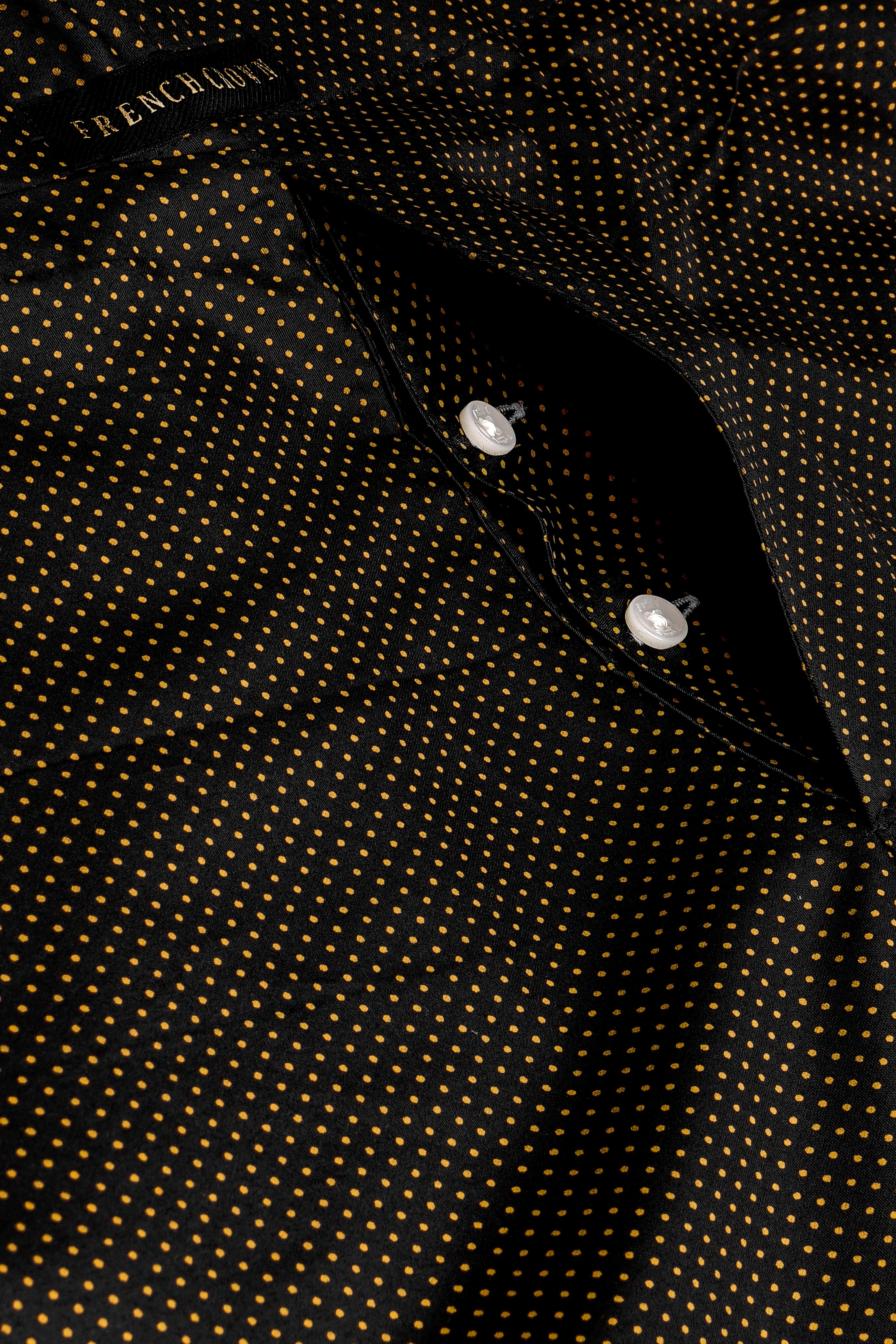 Jade Black with Brownish Orange Dots Textured Premium Cotton Boxer