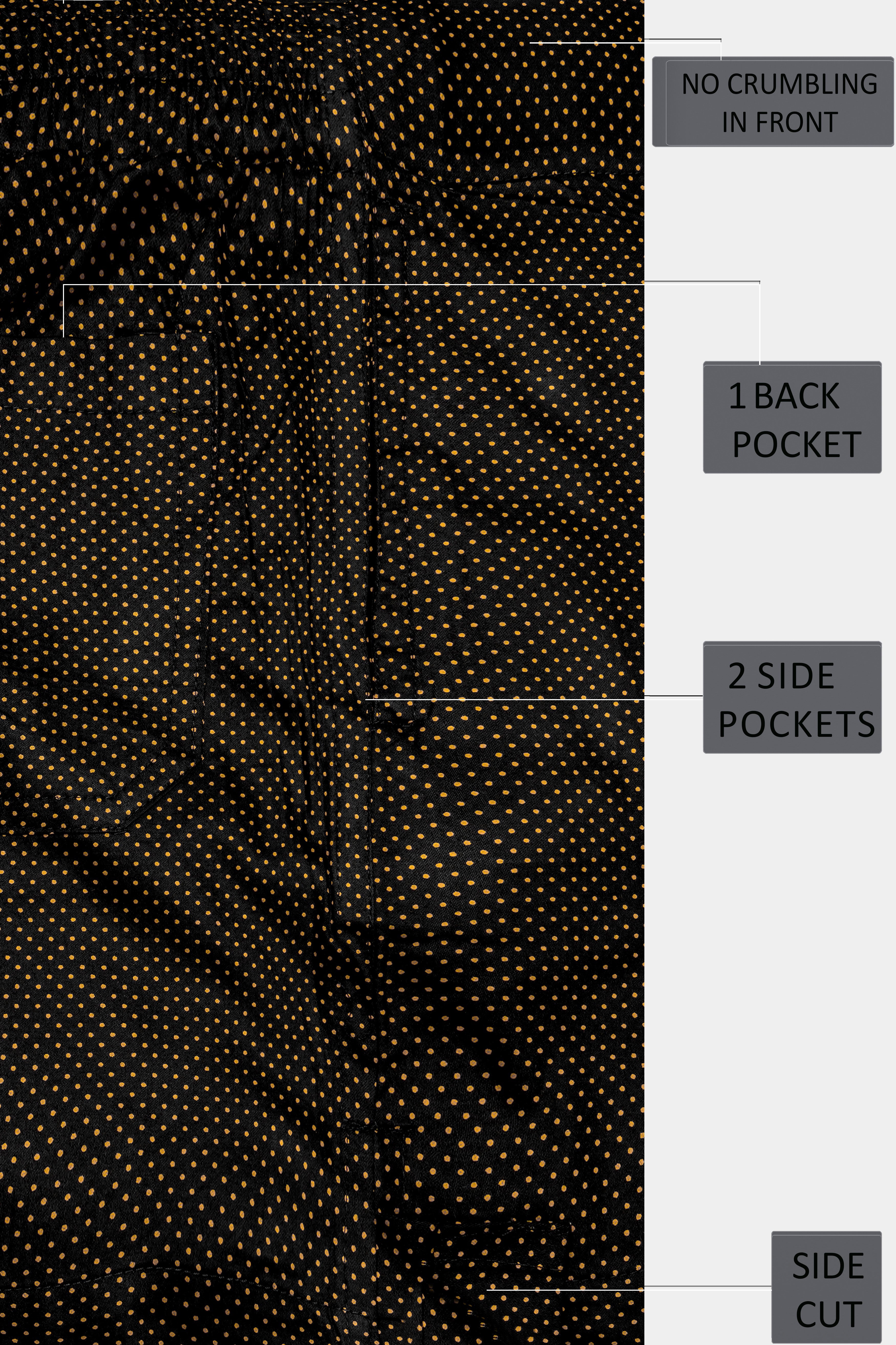 Jade Black with Brownish Orange Dotted Textured Premium Cotton Boxer