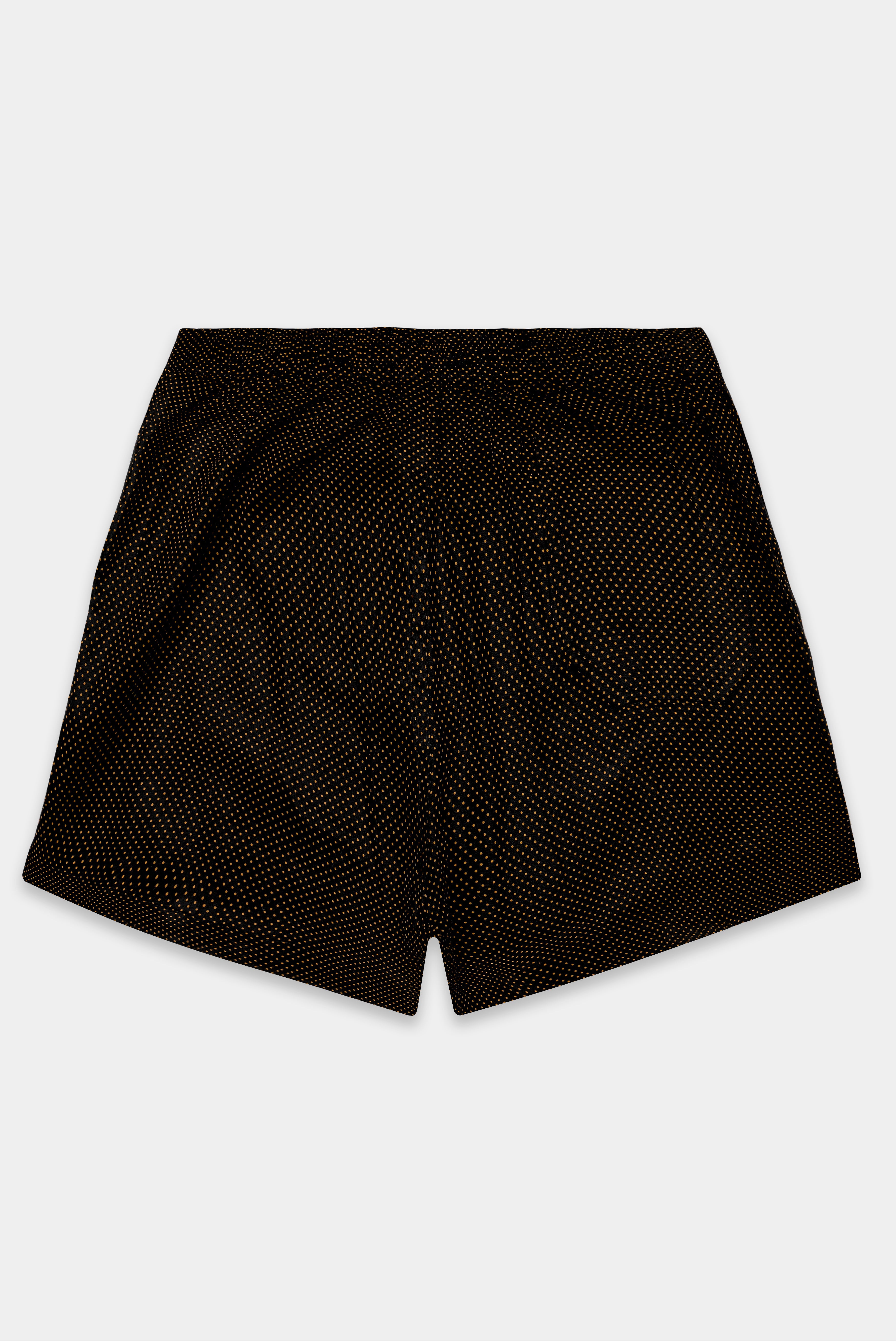 Jade Black with Brownish Orange Dotted Textured Premium Cotton Boxer