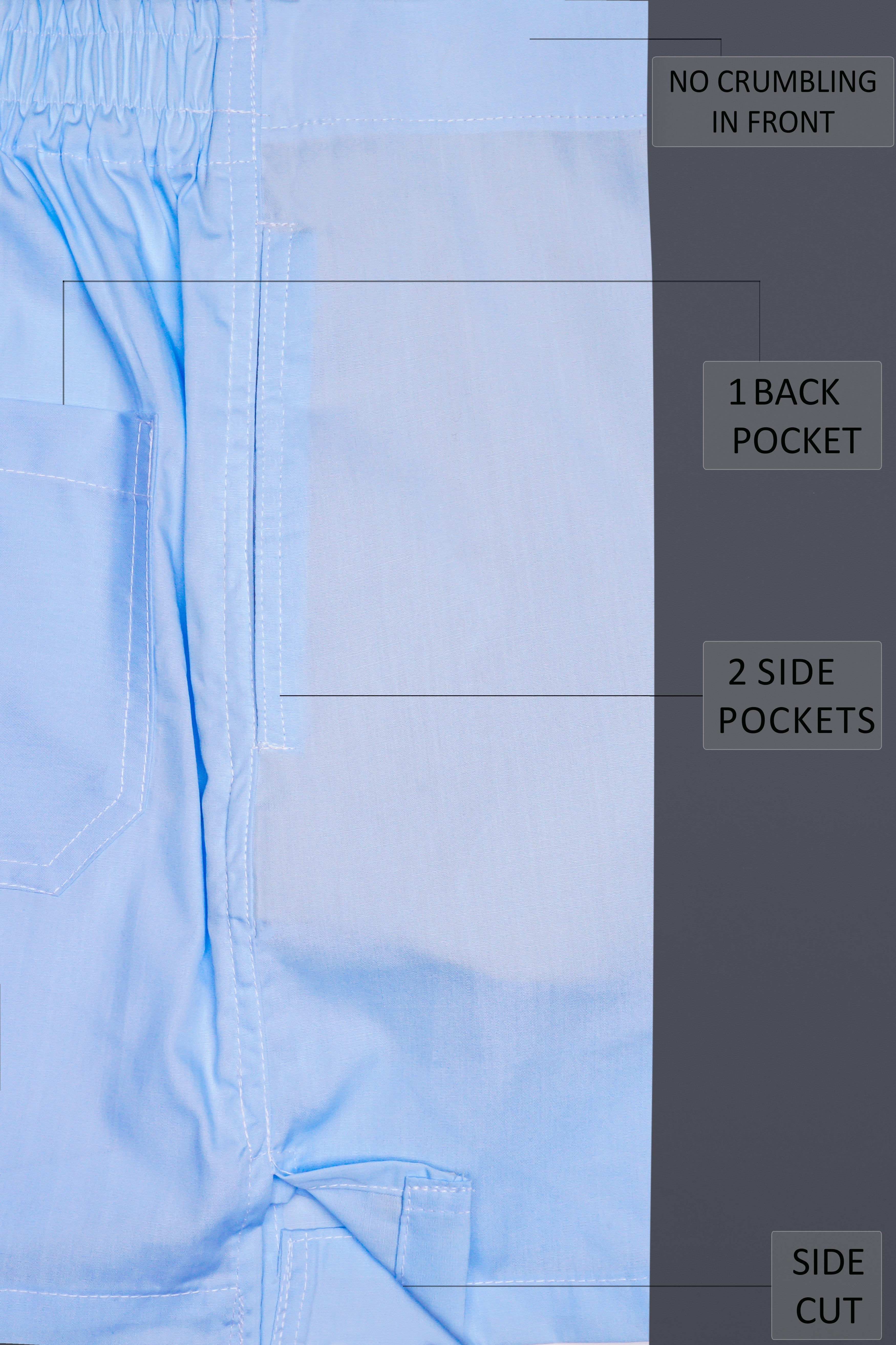 Perano Blue Solid Super Soft Premium Cotton Boxer