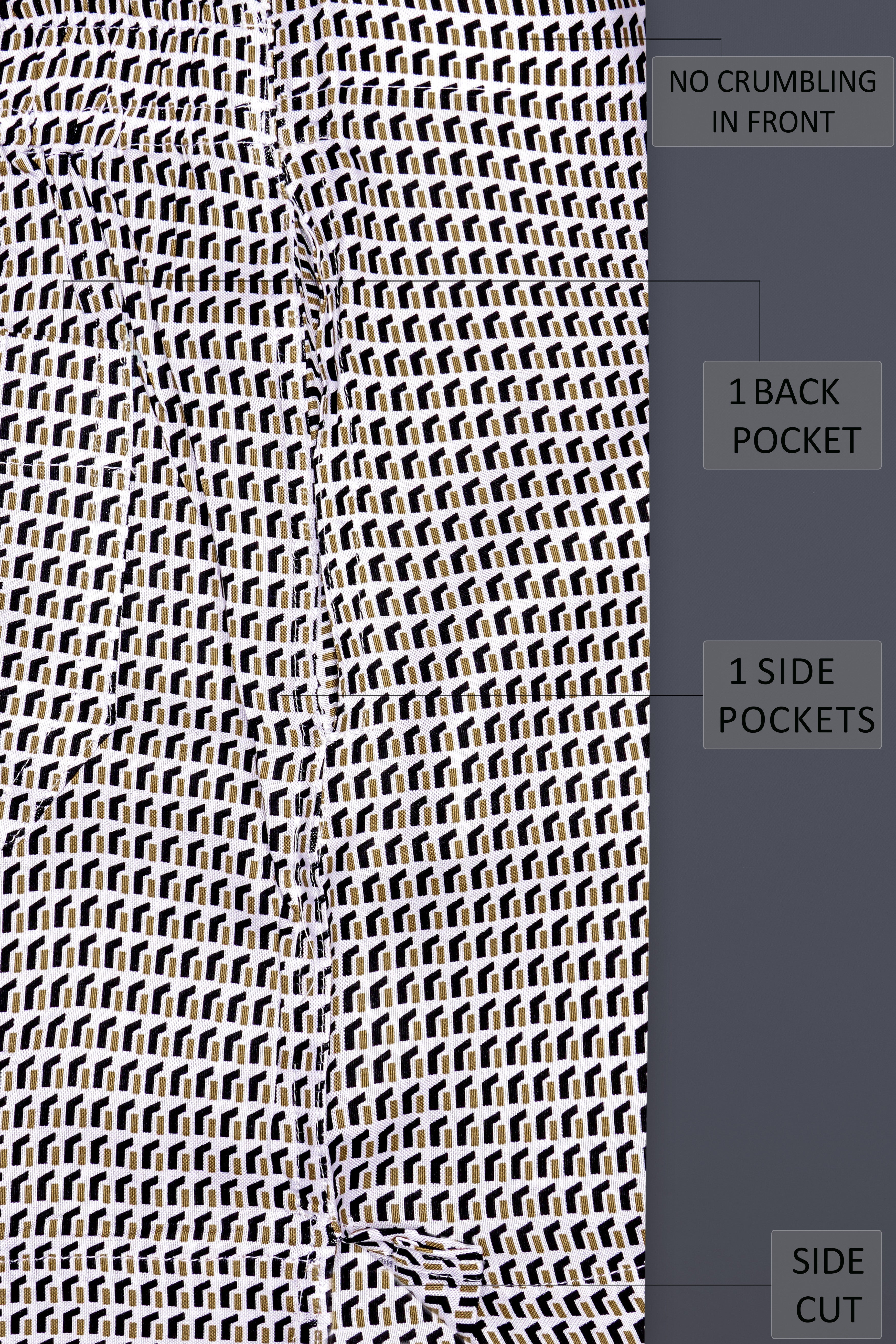 Irish Coffee Brown And Jaguar Black Prints Dobby Textured Premium Giza Cotton Boxer