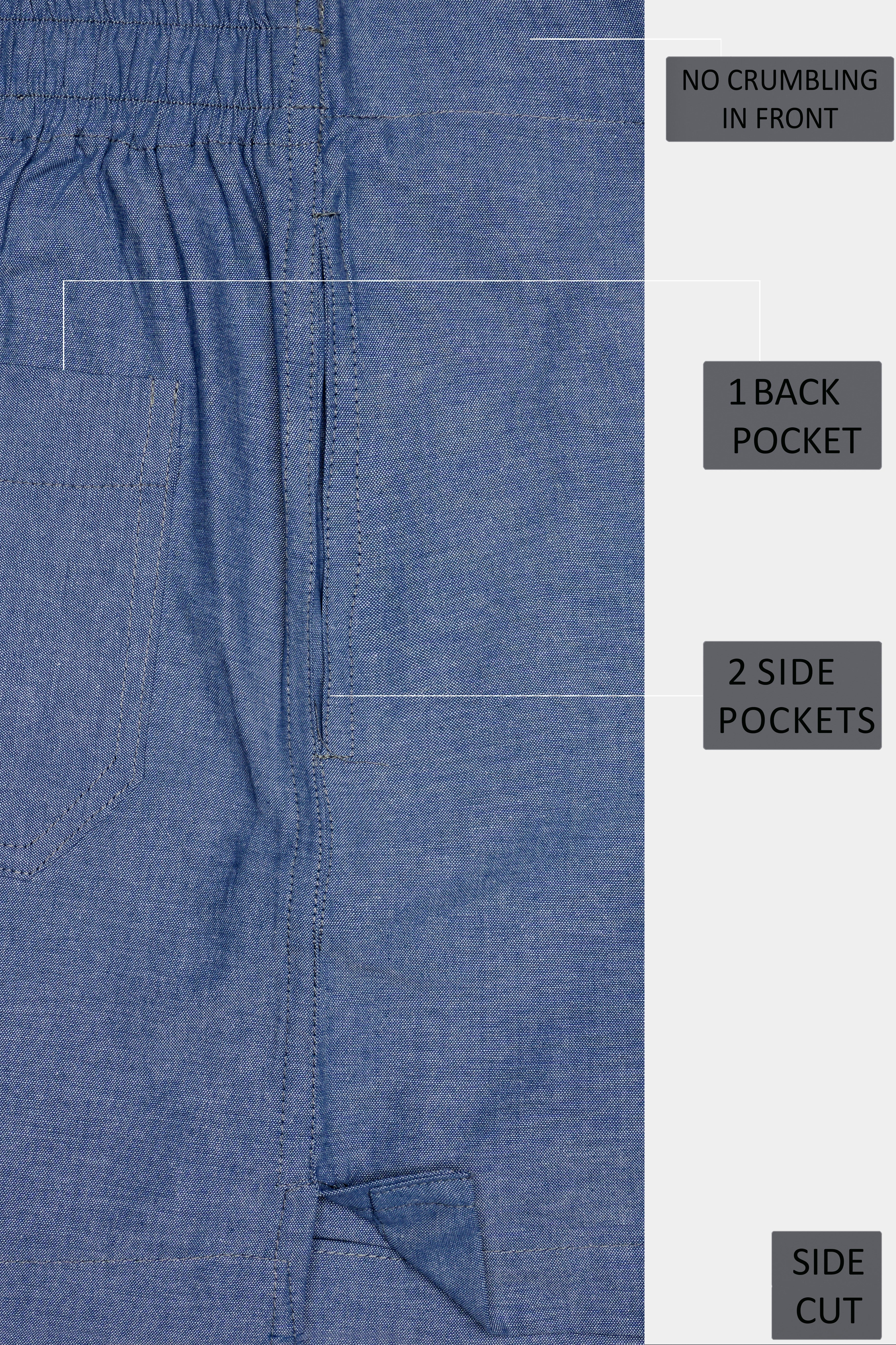Comet Gray Solid Oxford Premium Cotton Boxer