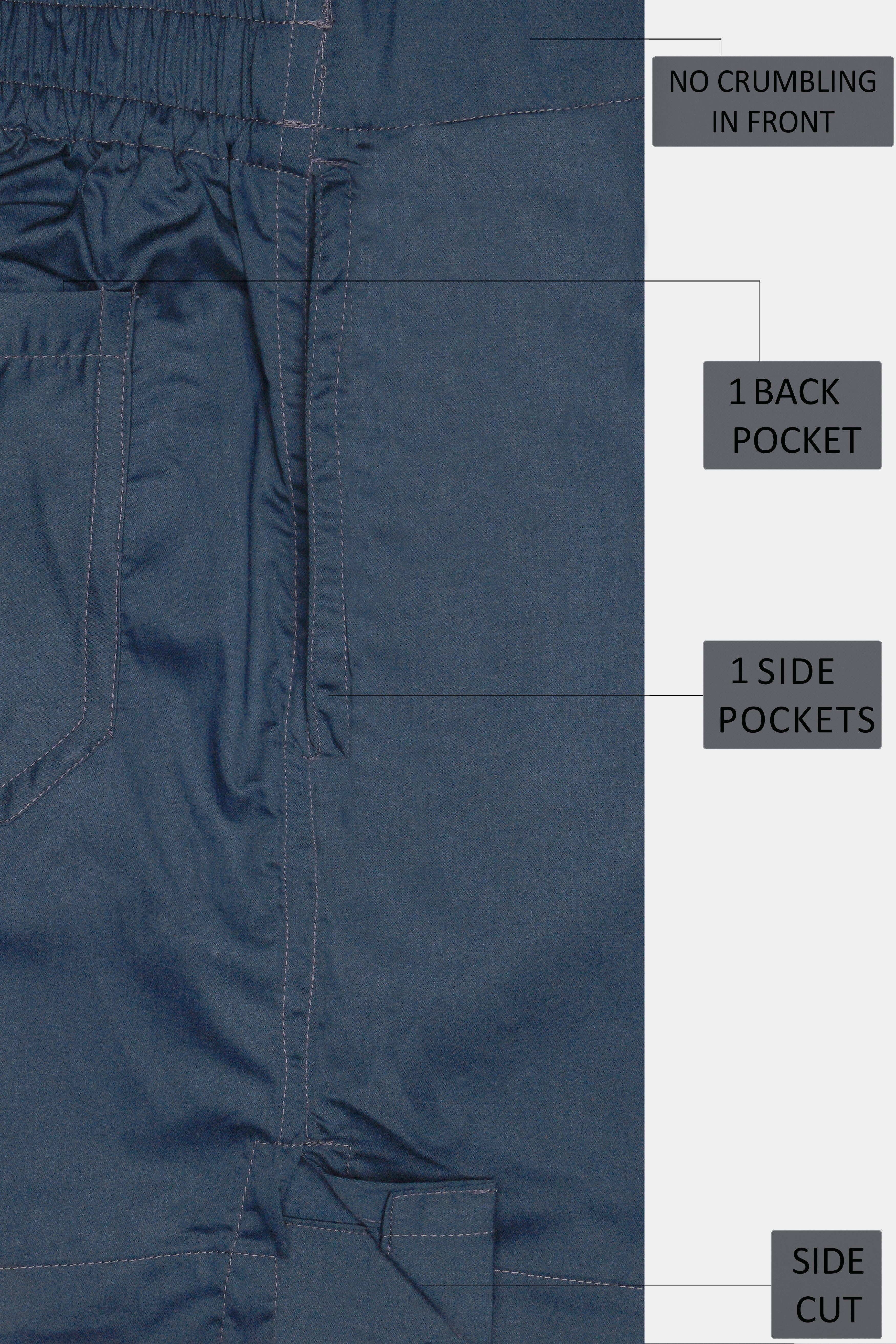 Gunmetal Blue Solid Subtle Sheen Super Soft Premium Cotton Boxer