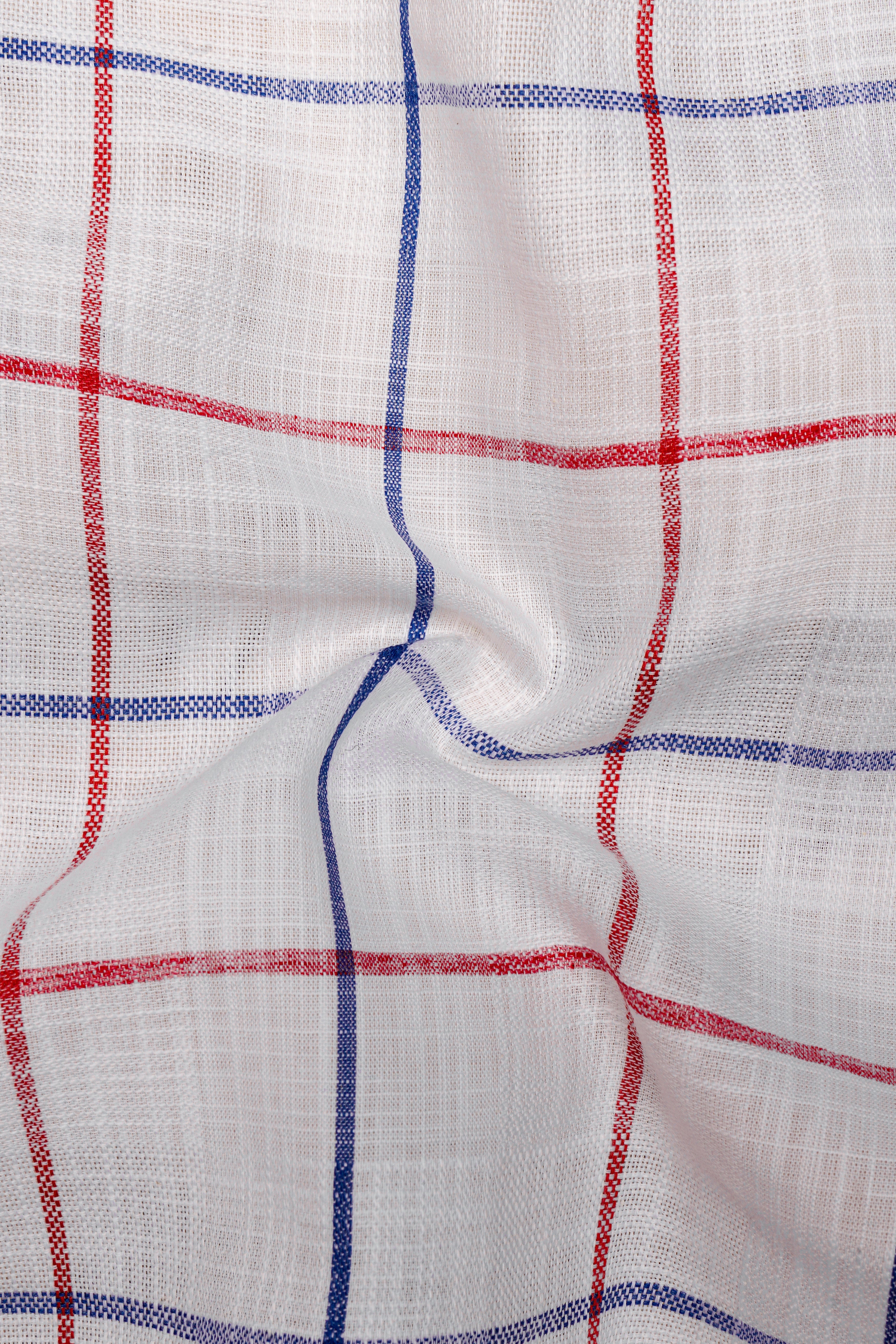 Crimson-Bright White And Shiraz Red Plaid Super Soft Luxurious Linen Boxer