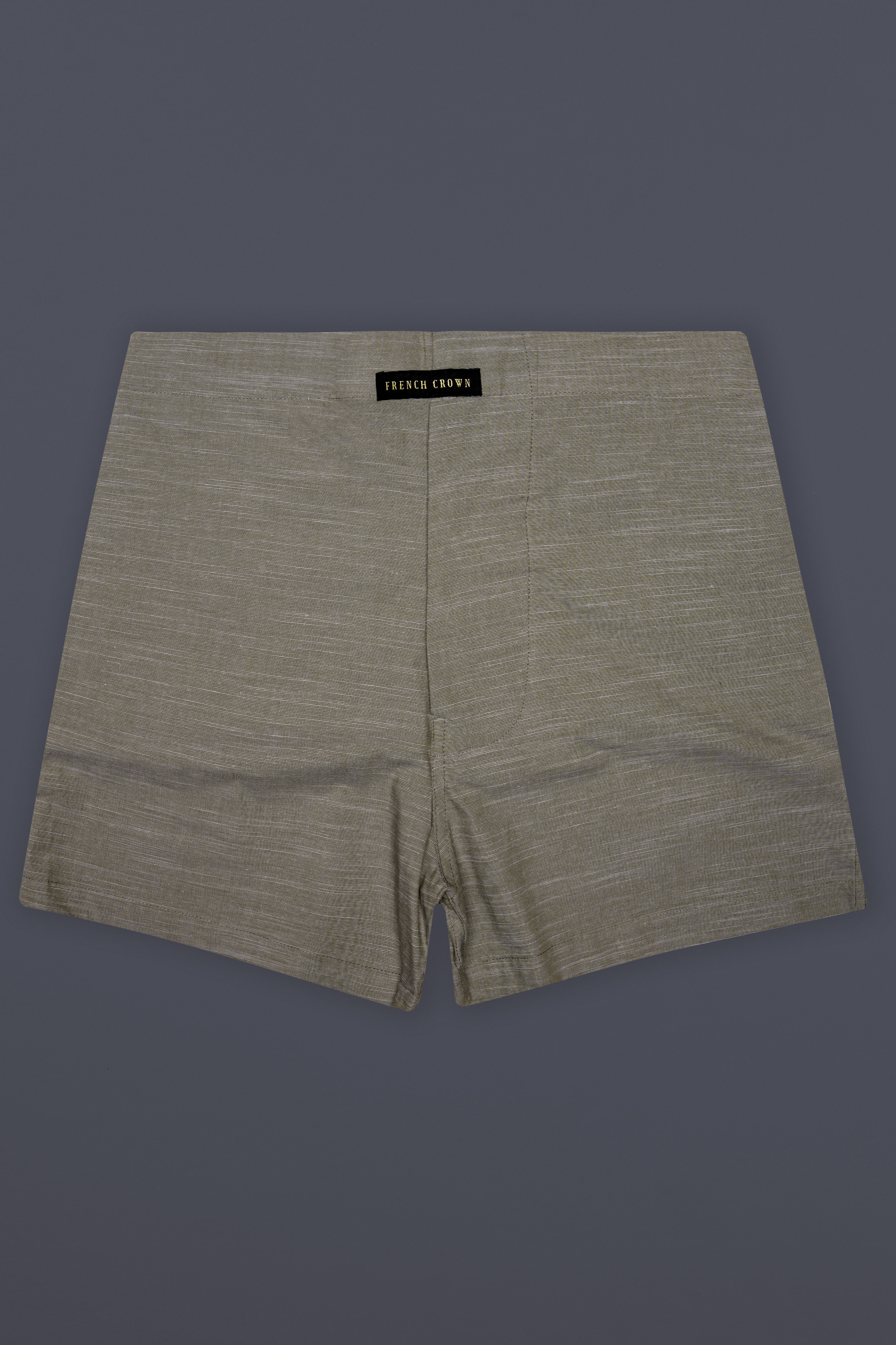 Ironstone-Carbon Gray Textured Chambray Premium Cotton Boxer