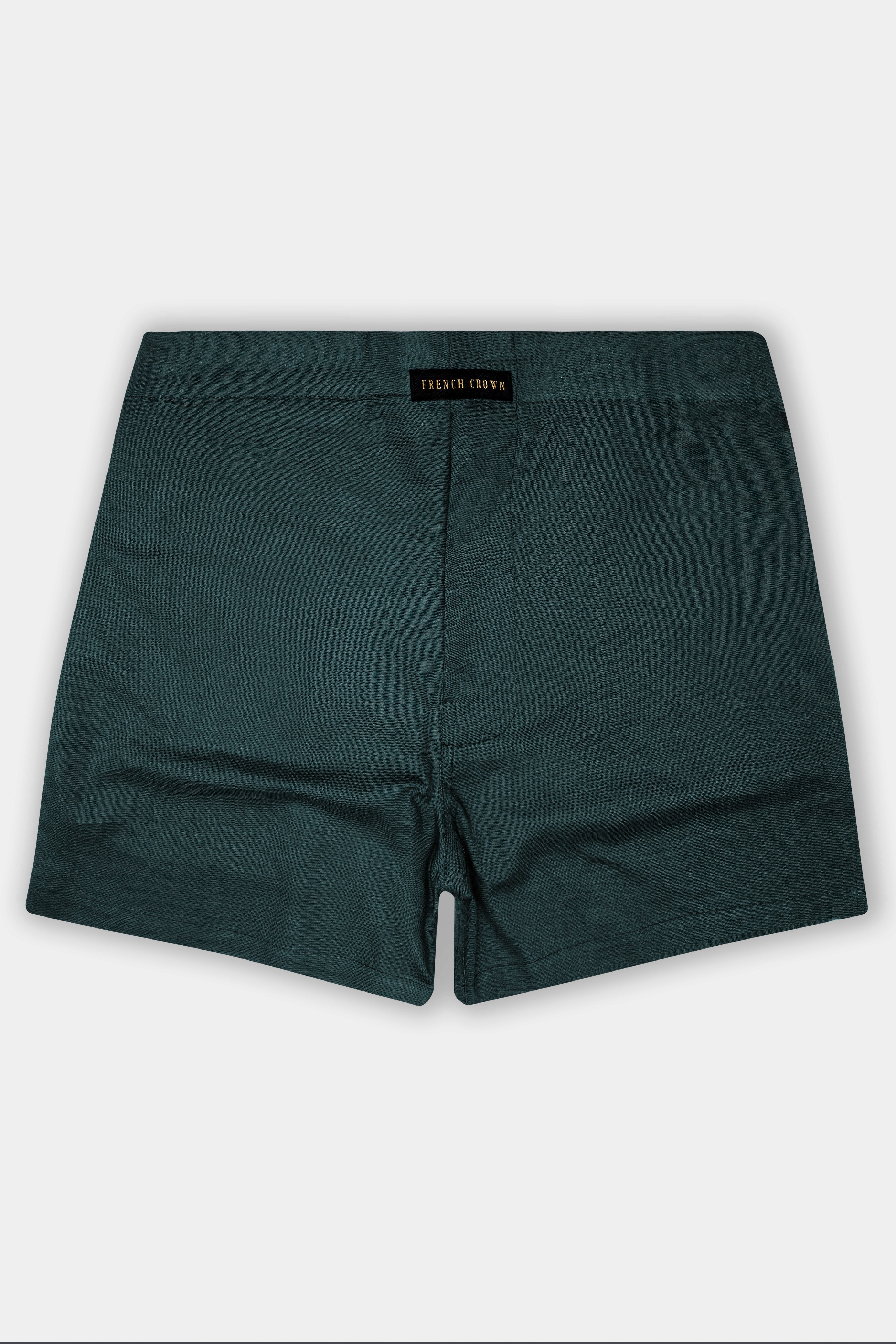 Botanic Bliss-Everglade Green Solid Super Soft Luxurious Linen Boxer