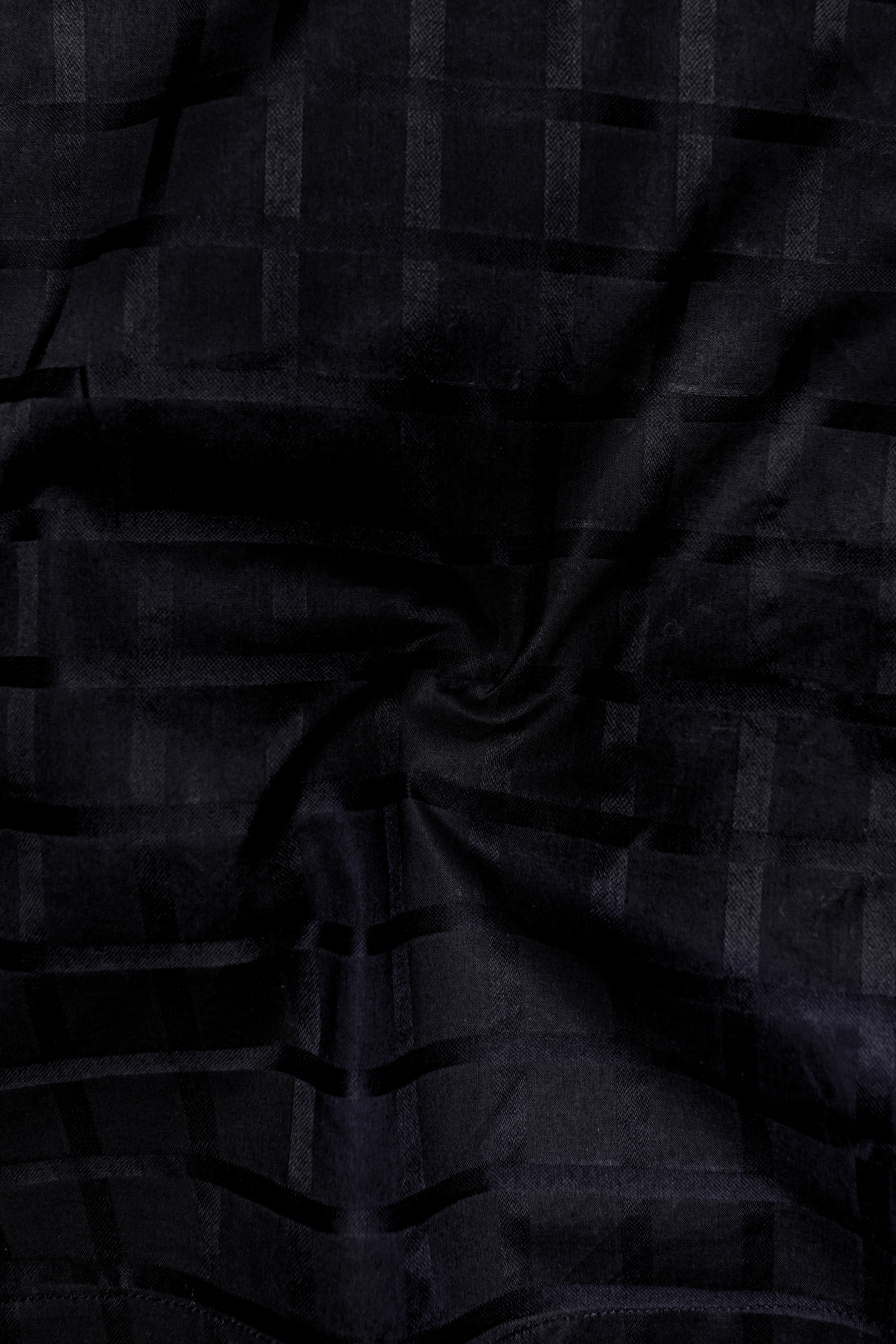 Shadow-Jade Black Plaid Jacquard Premium Cotton Boxer