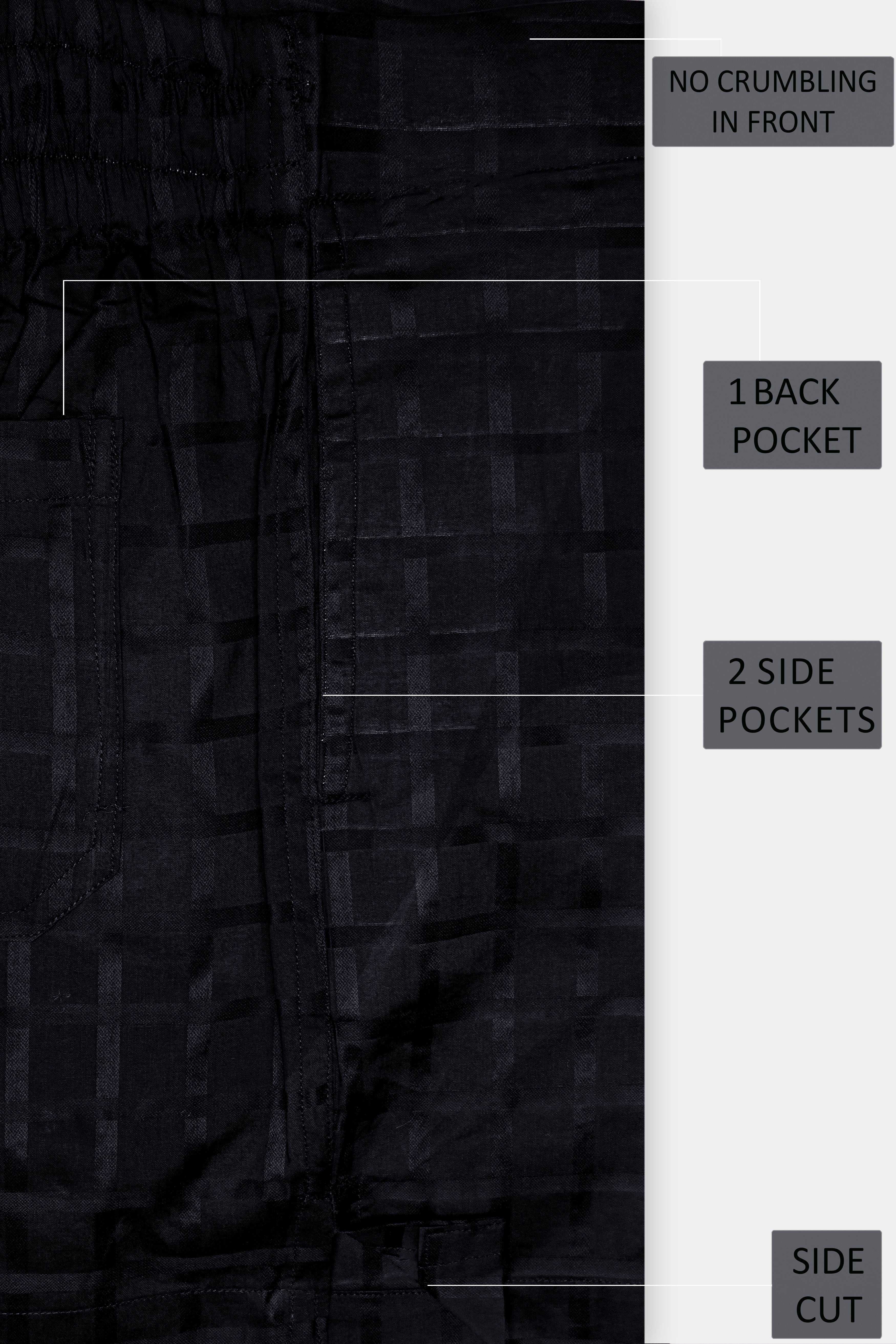 Shadow-Jade Black Plaid Jacquard Premium Cotton Boxer