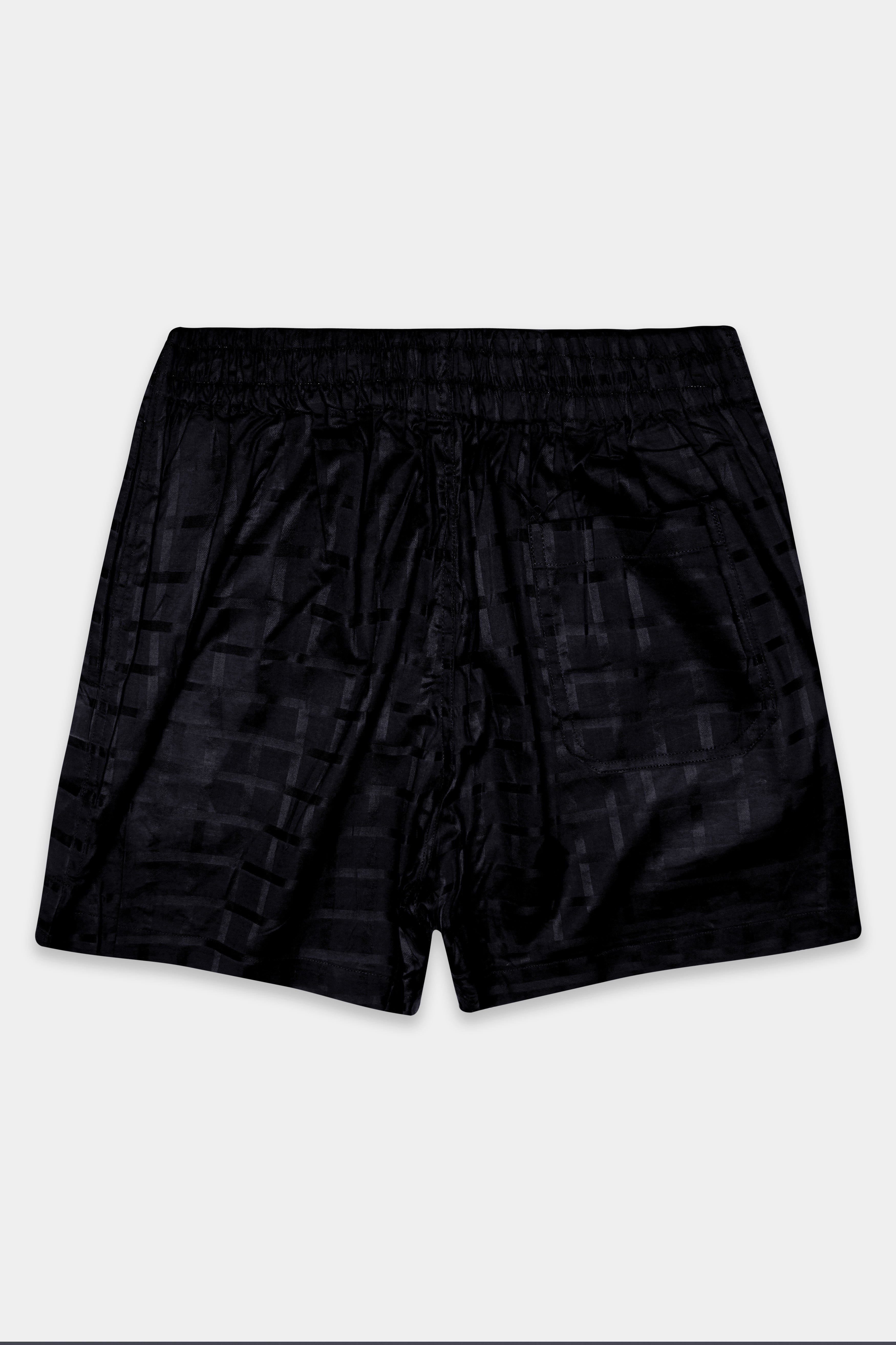 Shadow-Jade Black Plaid Jacquard Premium Cotton Boxer